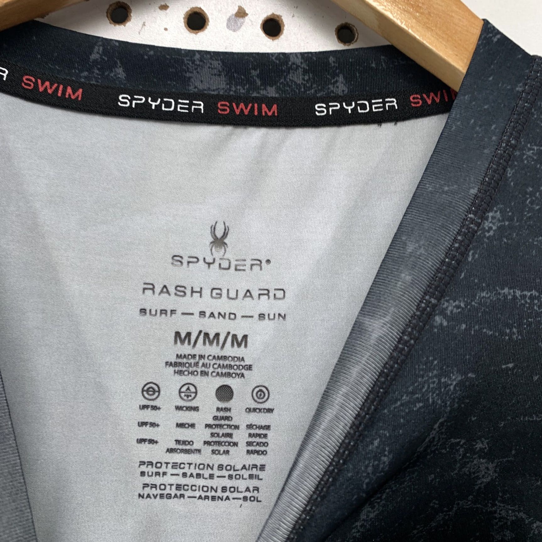 Spyder Spyder Rash Guard Shirt Mens Medium Gray Long Sleeve Swim Size US M / EU 48-50 / 2 - 2 Thumbnail