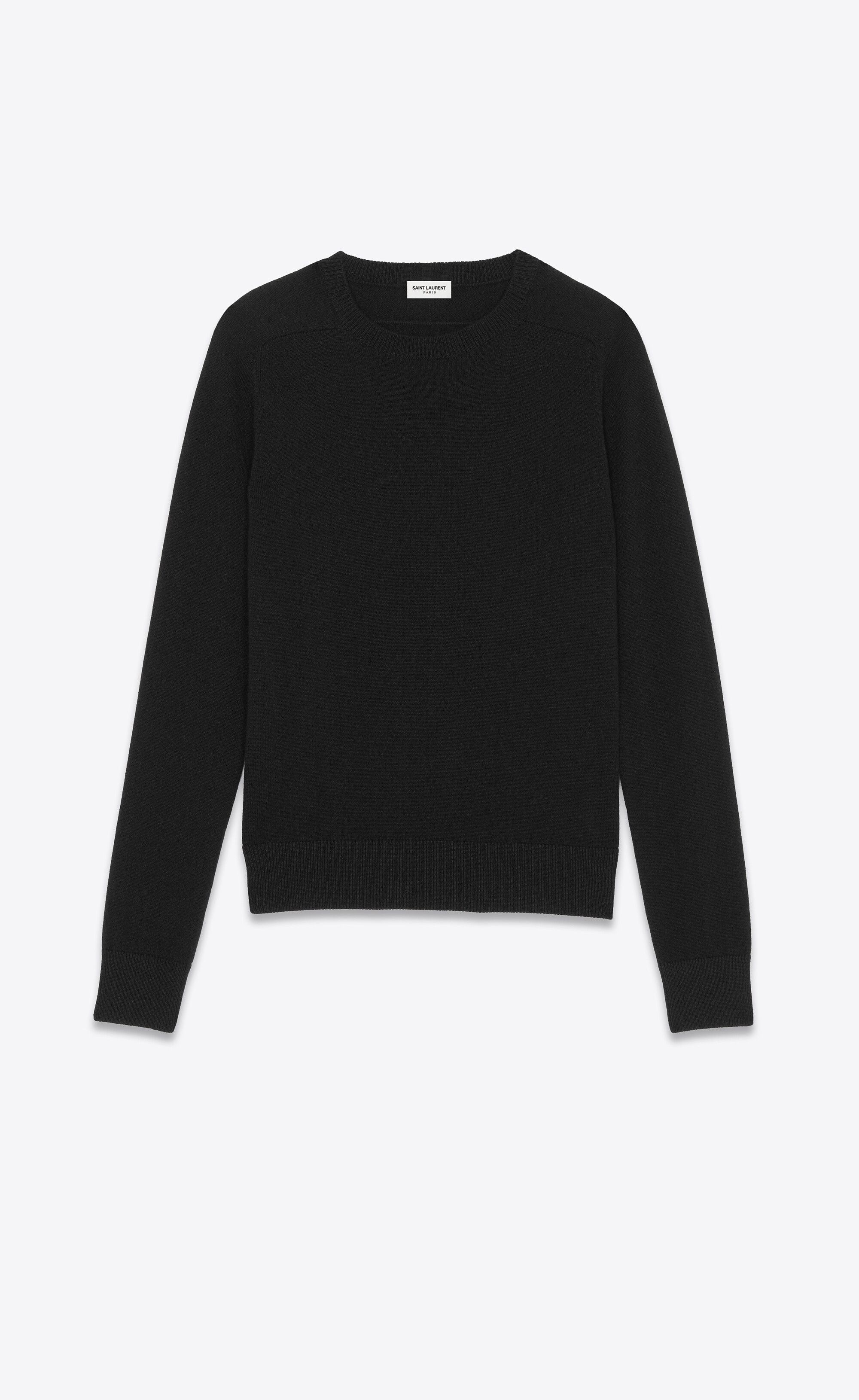 Saint Laurent Paris o1s1wg110225 603085 Cashmere Sweater in Black Size XS / US 0-2 / IT 36-38 - 1 Thumbnail