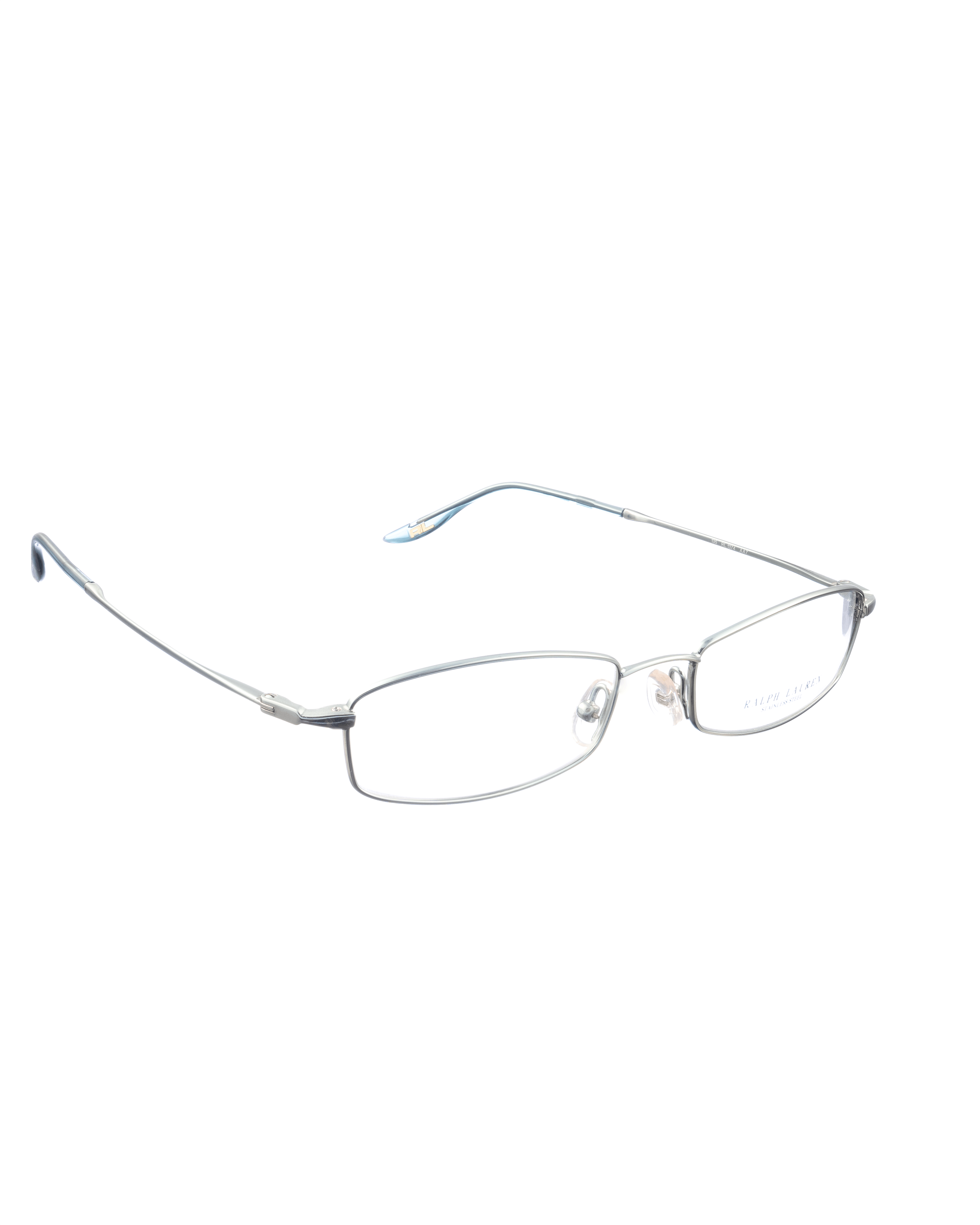 Ralph Lauren Ralph Lauren 00s Light Blue Metallic Rectangular Glasses Size ONE SIZE - 2 Thumbnail