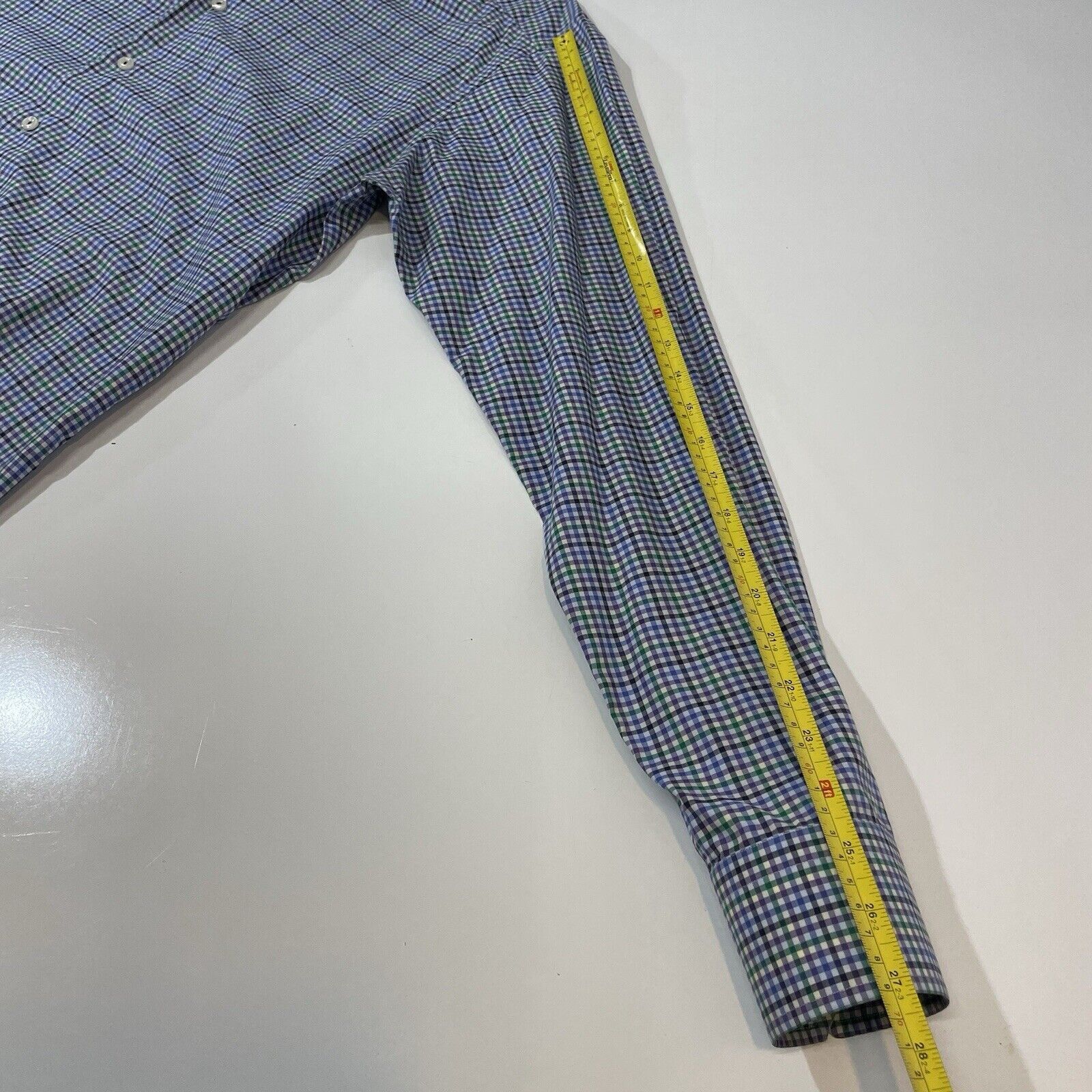 Eton Eton Dress Shirt Men’ XL Blue Green Plaid Fine Twill 44 17.5 Size US XL / EU 56 / 4 - 7 Thumbnail
