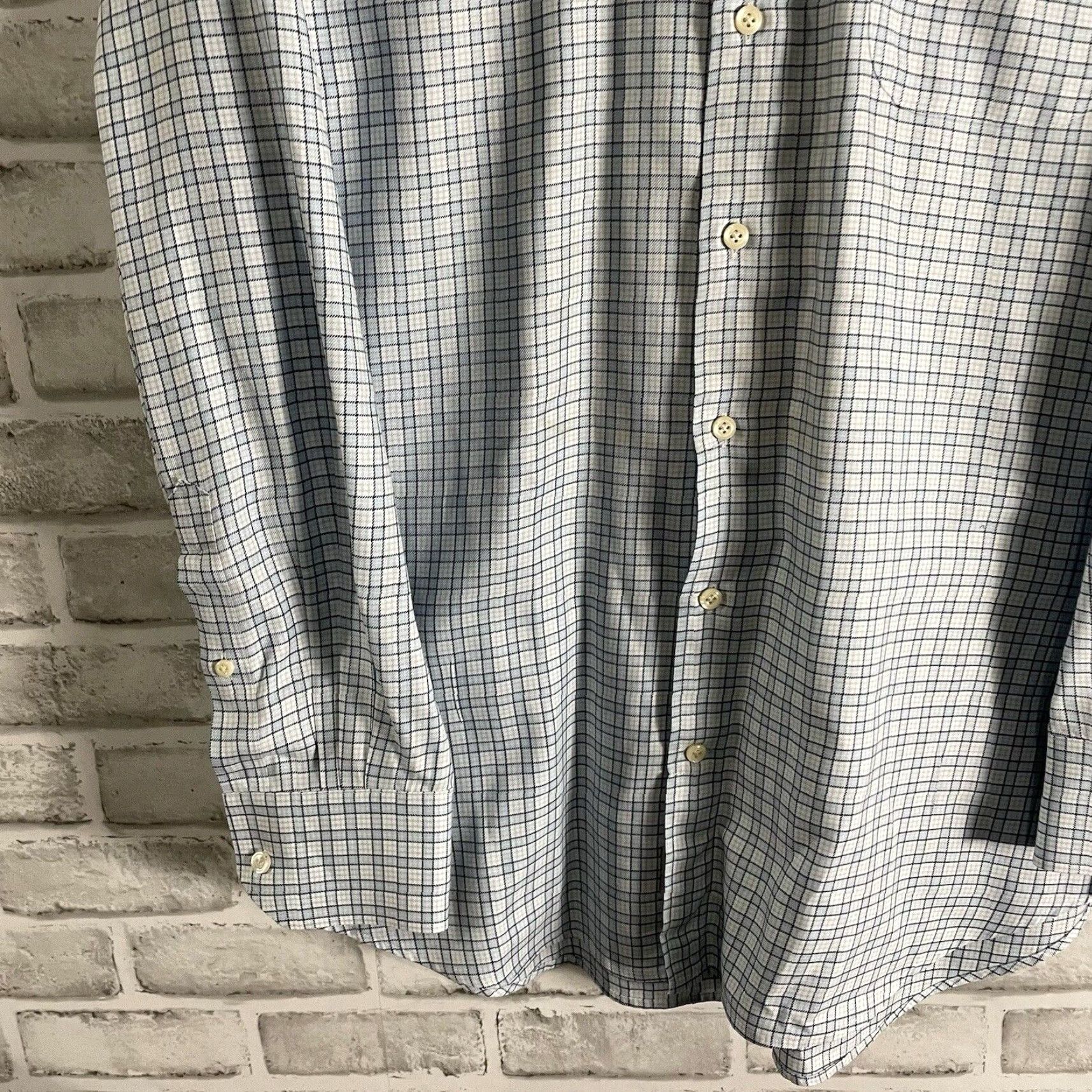 Peter Millar Peter Millar Plaid Blue Long Sleeve Button-Down Dress Shirt Mens Size 16.5 Size 46R - 3 Thumbnail