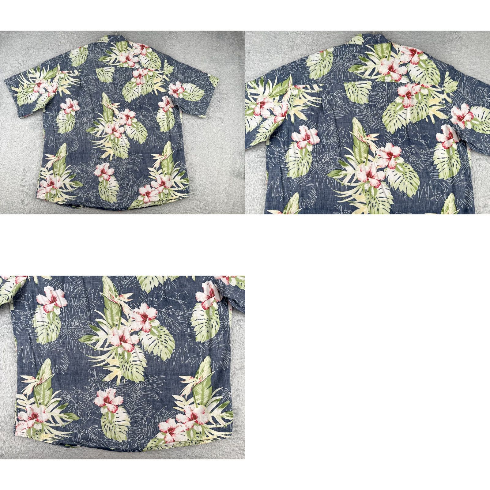 Cubavera Cubavera Shirt Men 2XL Floral Bird Of Paradise Button Hawaiian 100% Cotton Casual Travel Aloha Beach Resort Pattern Short Sleeve Blue Size US XXL / EU 58 / 5 - 9 Thumbnail