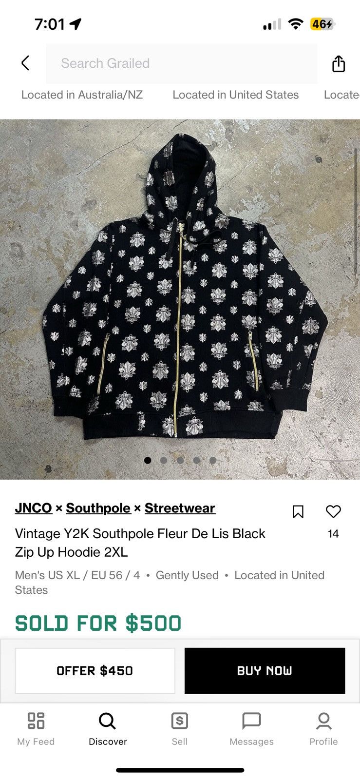 Southpole Vintage Y2K Southpole Fleur De Lis Black Zip Up Hoodie XL Size US XL / EU 56 / 4 - 8 Thumbnail