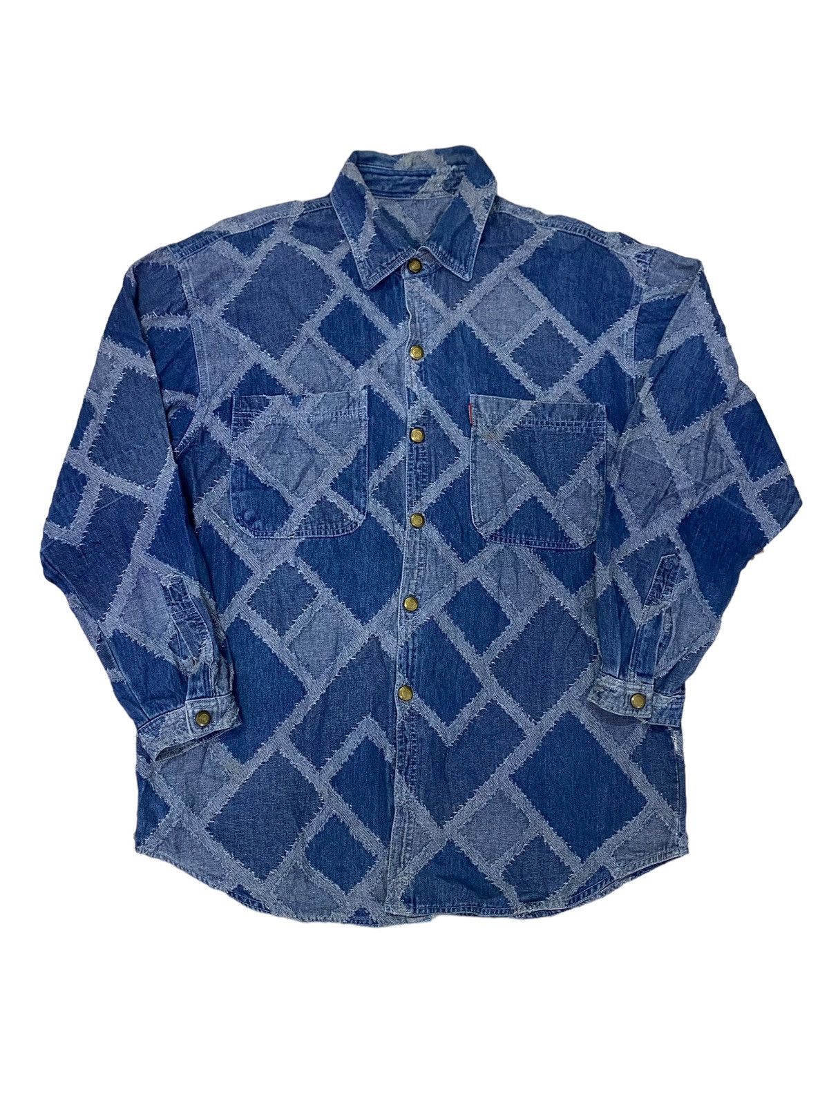Hysteric Glamour Vintage Japanese Brand Winstar Patchwork Denim Shirt Size US L / EU 52-54 / 3 - 1 Thumbnail