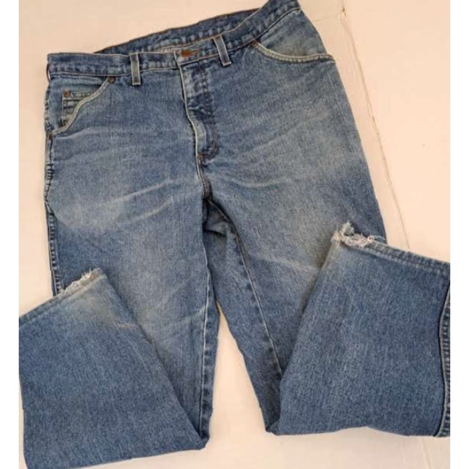 Lands' End VINTAGE Lands' End Denim Blue Jeans Men Pants 35 Regular Inseam 30 5-Pocket Denim Blue Size US 35 - 2 Thumbnail