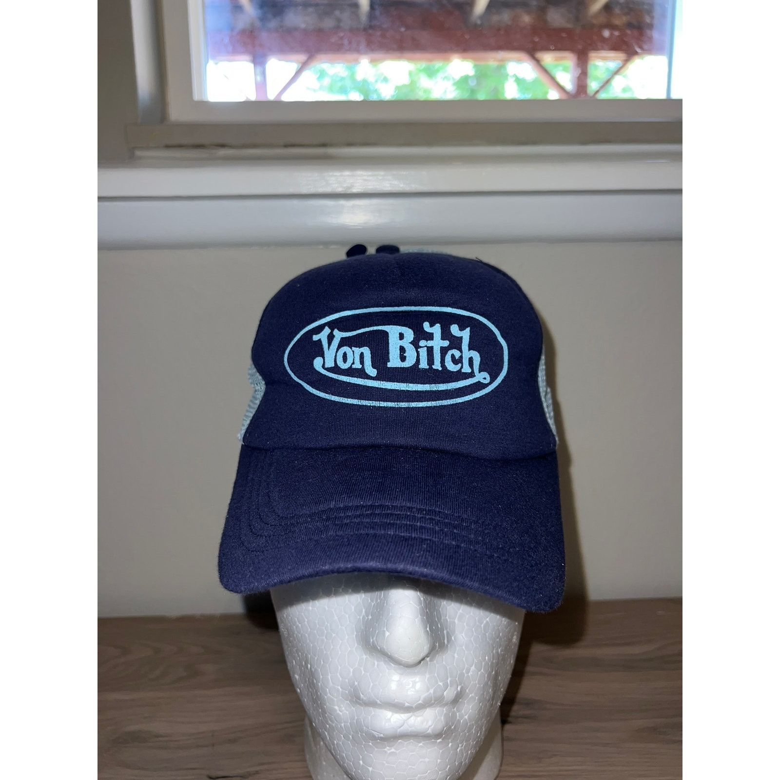 Vintage Y2K Von B*tch Blue Toned Hat Headwear Designer Spoof 2000s Size ONE SIZE - 1 Thumbnail