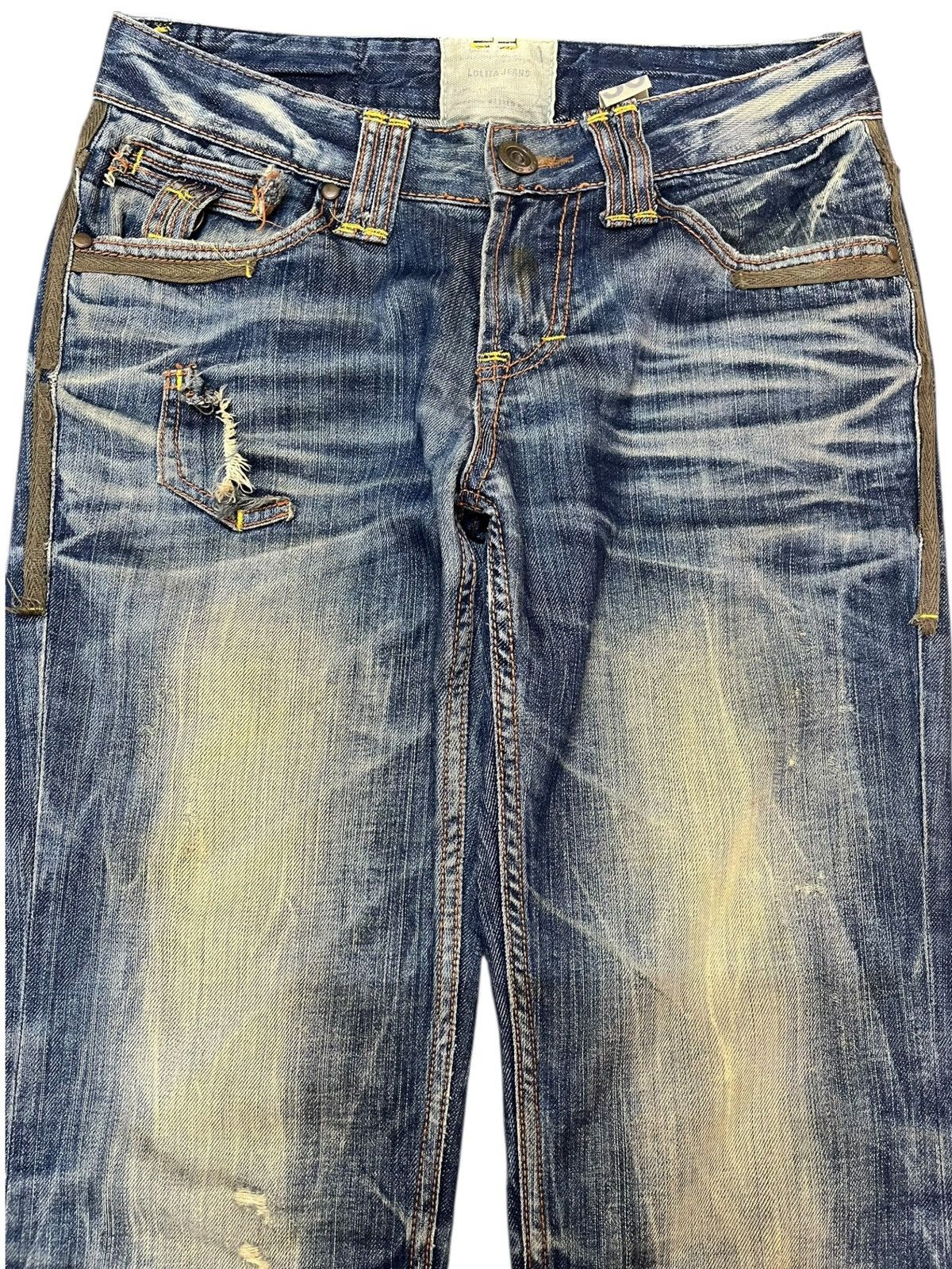Beauty Beast × If Six Was Nine Vintage Lolita Whiskers Mudwash Distressed Denim Size US 31 - 2 Thumbnail