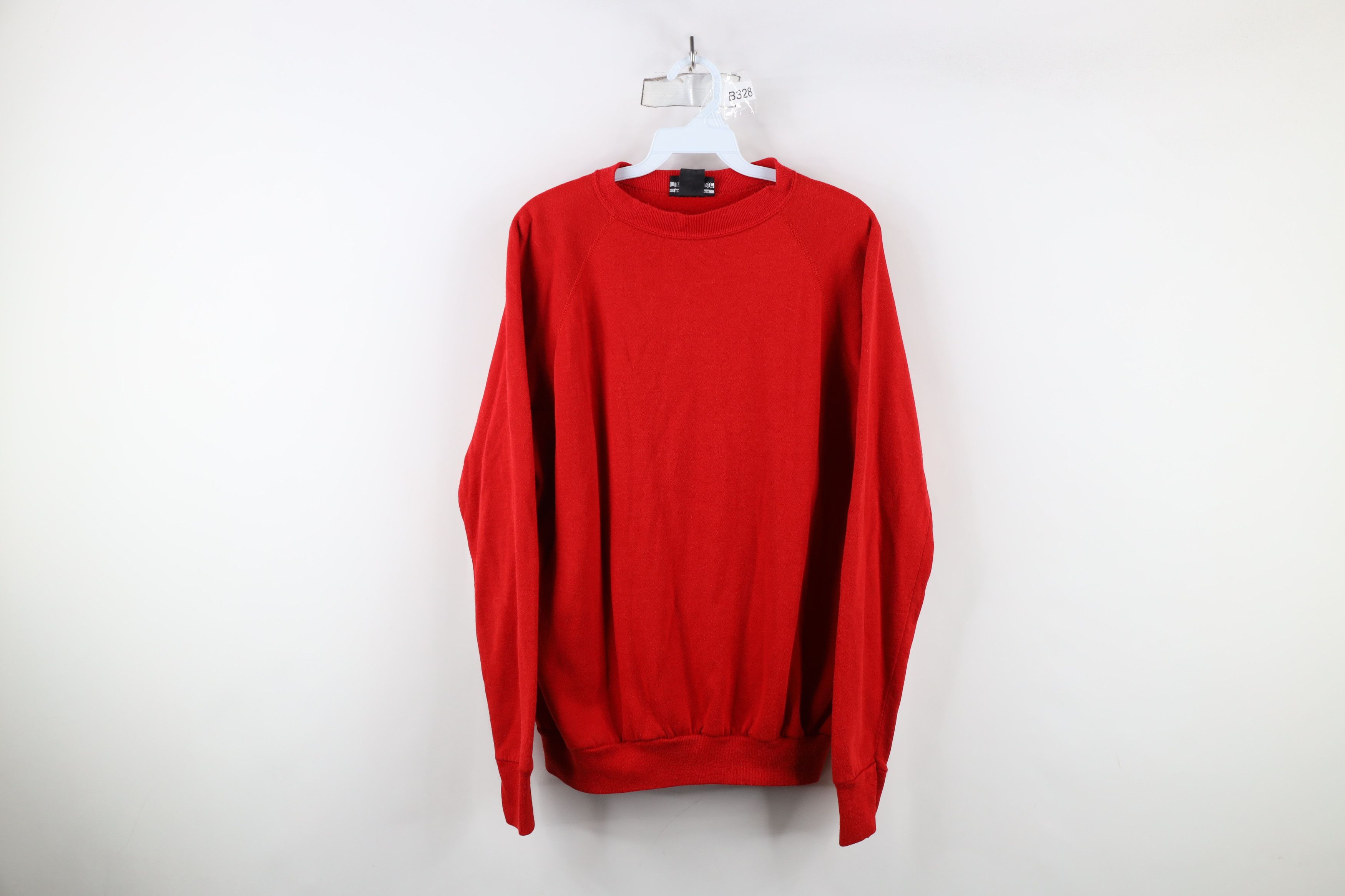 Vintage Vintage 70s 80s Streetwear Blank Raglan Sweatshirt Red USA Size XL / US 12-14 / IT 48-50 - 1 Thumbnail