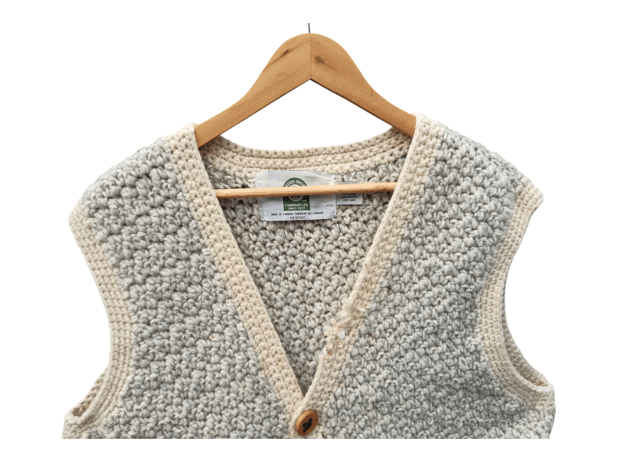 Vintage Vintage 💥 Canadian Sweater 💥 Wool Hand Knit Vest Size US L / EU 52-54 / 3 - 4 Thumbnail