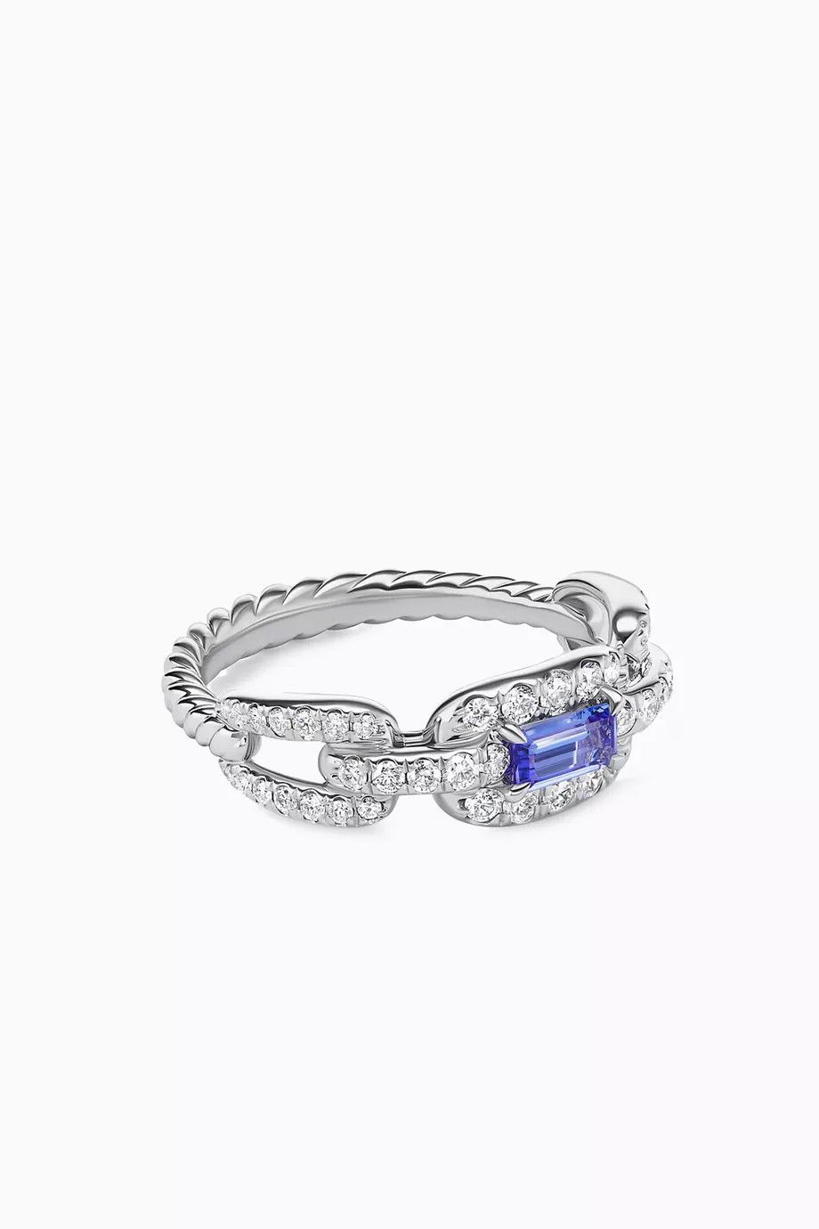 David Yurman oc11z0925 Size: OS / Tanzanite & Diamond Chain Link Ring Size ONE SIZE - 1 Thumbnail