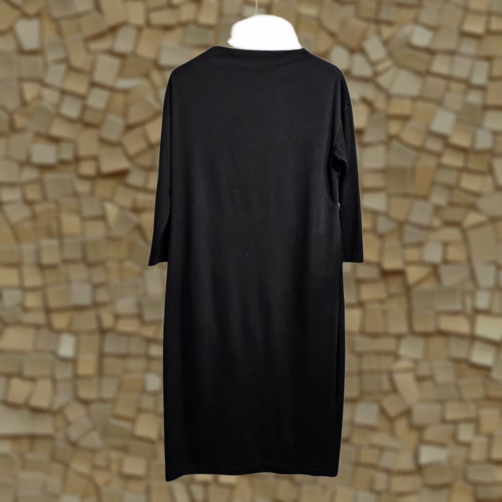 Vintage VINTAGE Sahara Dress Black Midi Long Sleeve Pockets 12 UK Women JS Size XL / US 12-14 / IT 48-50 - 1 Thumbnail
