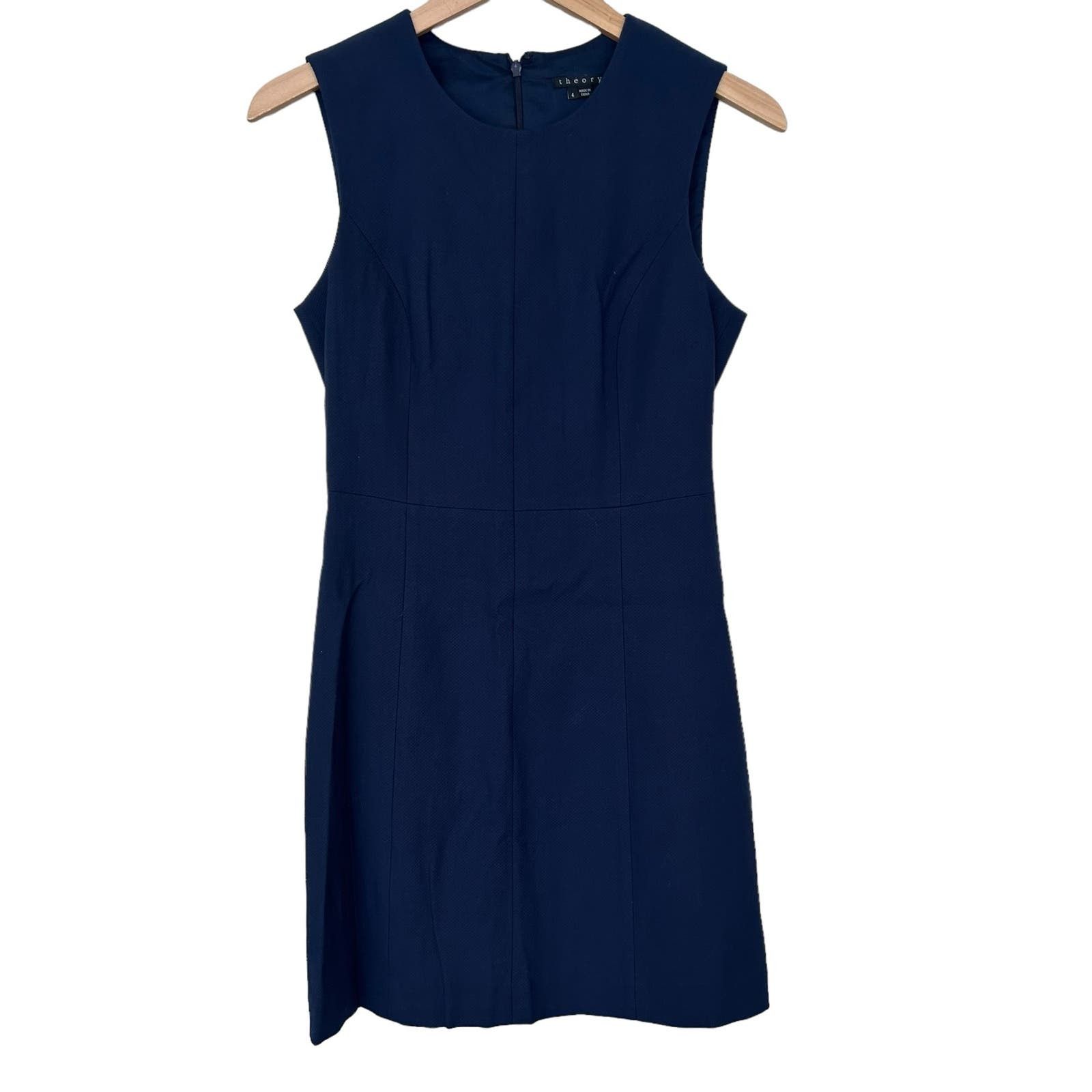 image of Theory Franita Ivona Navy Blue Sheath Dress Size 4, Women's