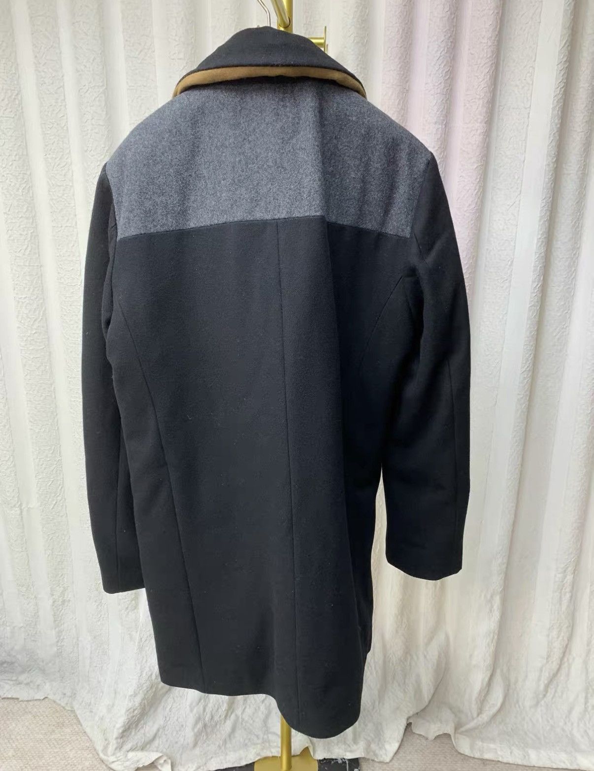 Moncler MONCLER Black Double-Breasted Wool Contrast Design Coat Size US M / EU 48-50 / 2 - 3 Thumbnail