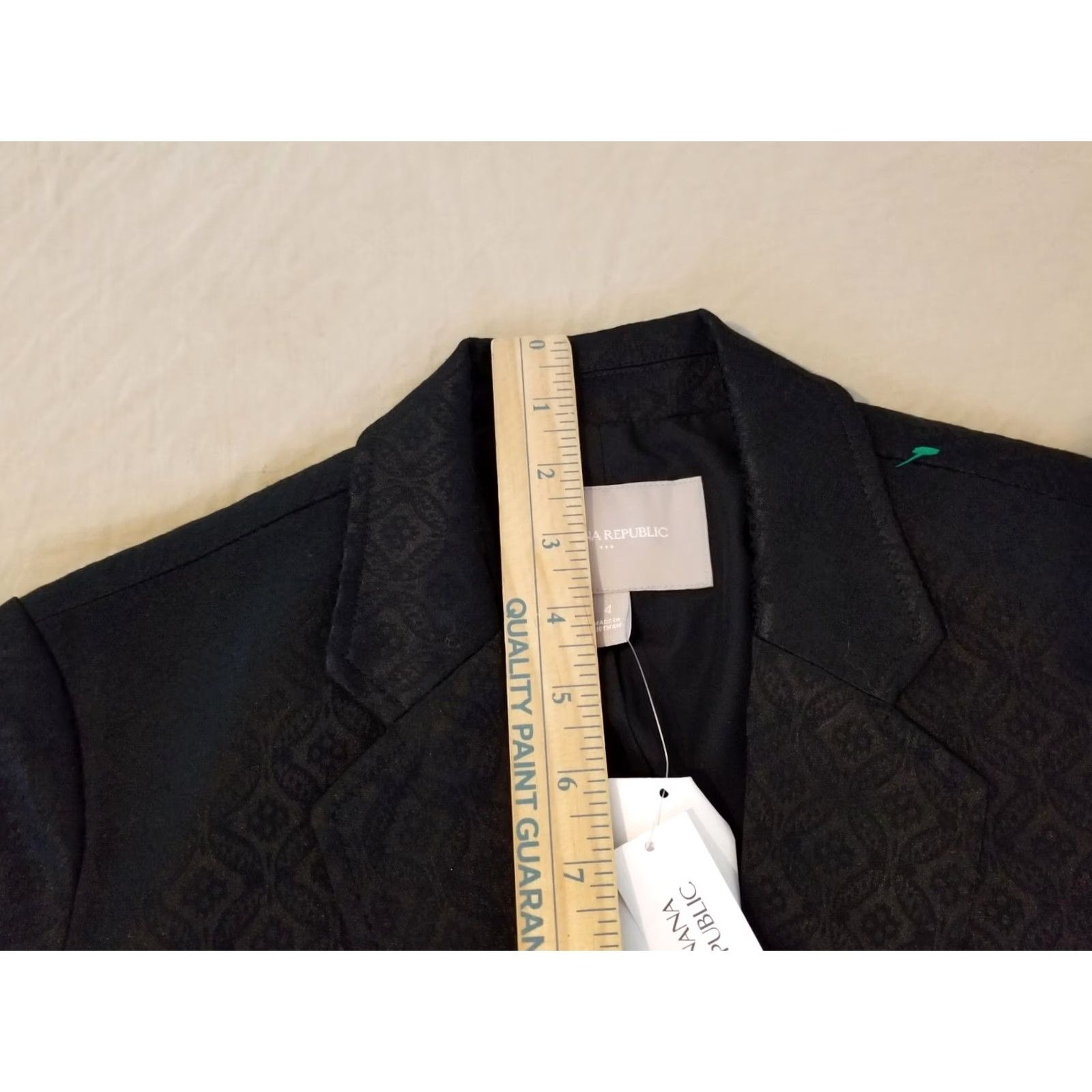 Banana Republic Womens Banana Republic Blazer Jacket 4 Black Cotton Blend Regular Size 4 Womens Style: Basic Jacket Size S / US 4 / IT 40 - 5 Thumbnail