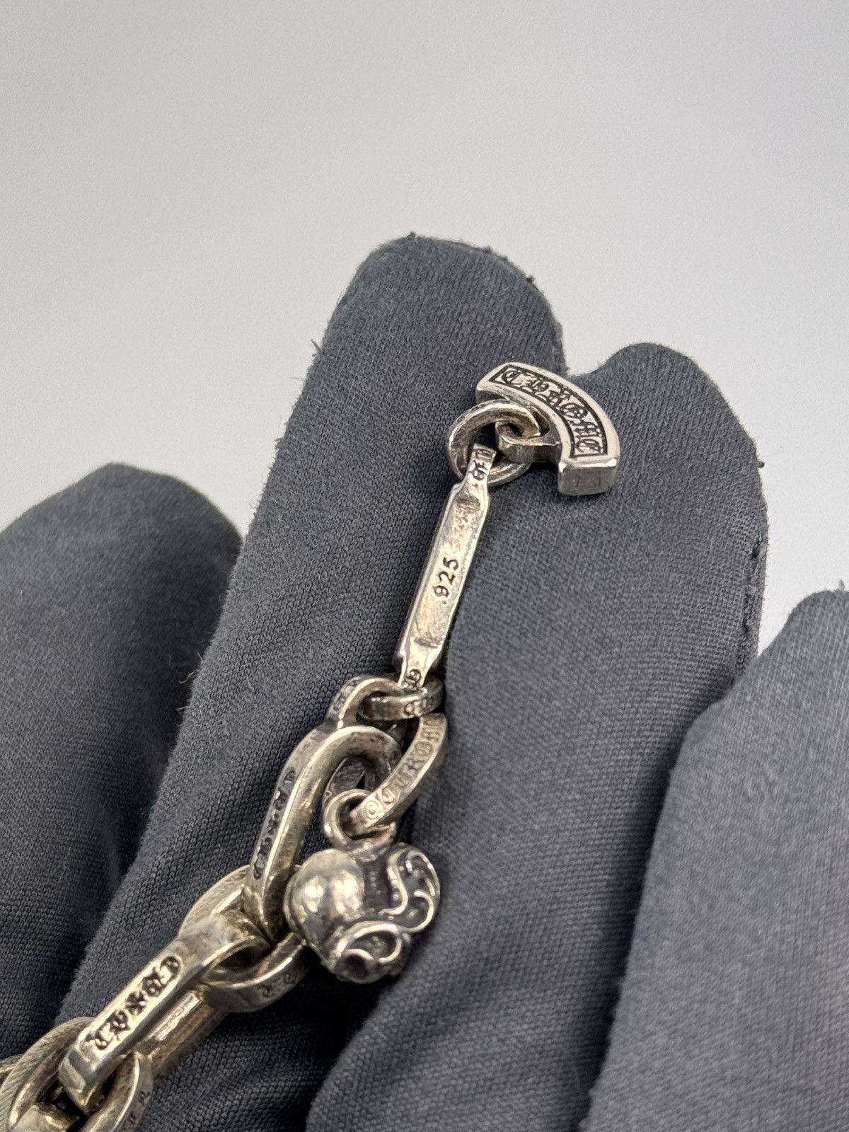 Chrome Hearts 40g STERLING SILVER PAPER E CHAIN MULTI CHARM BRACELET RARE Size ONE SIZE - 14 Thumbnail