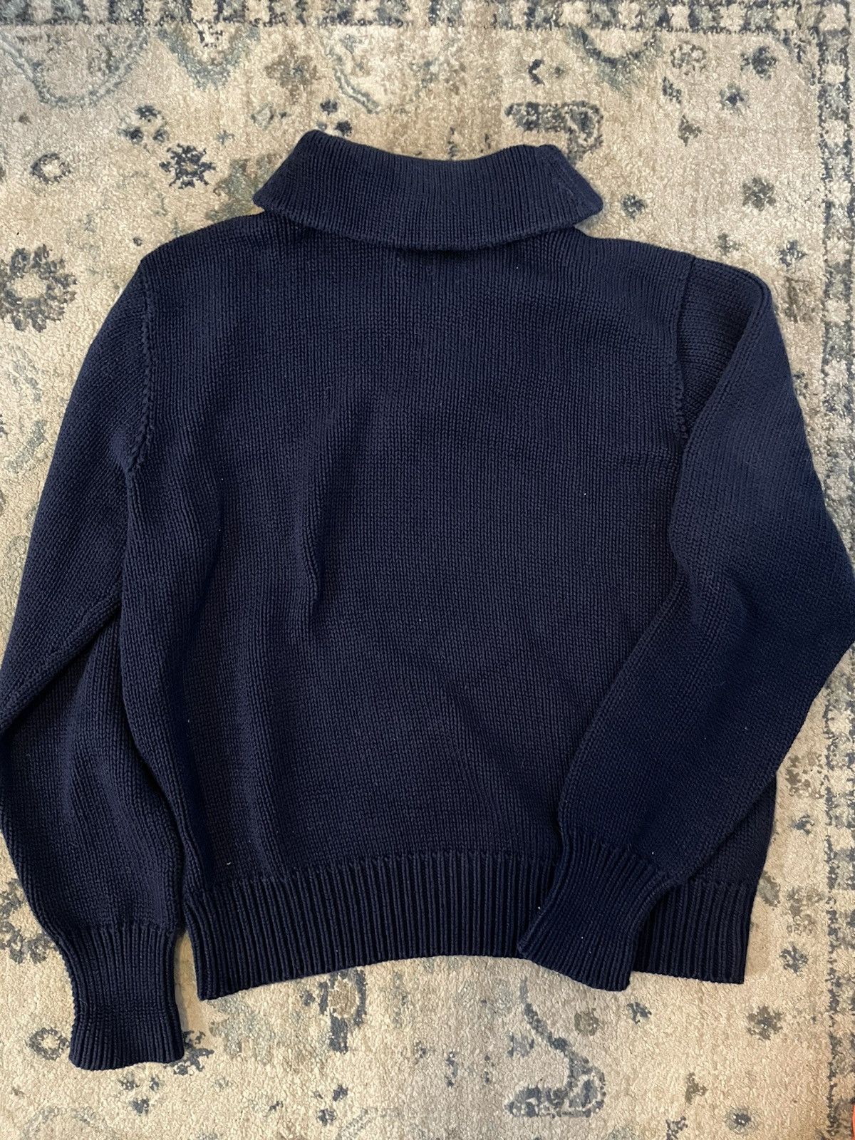 Polo Ralph Lauren × Vintage Substantial Cotton Knit Shawl Collar Jumper Size US XL / EU 56 / 4 - 5 Thumbnail