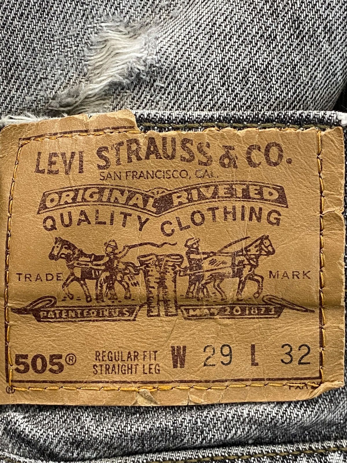 Levi's Levi’s Multicoloured Patched Repair Straight Leg Jeans Size US 28 / EU 44 - 11 Thumbnail