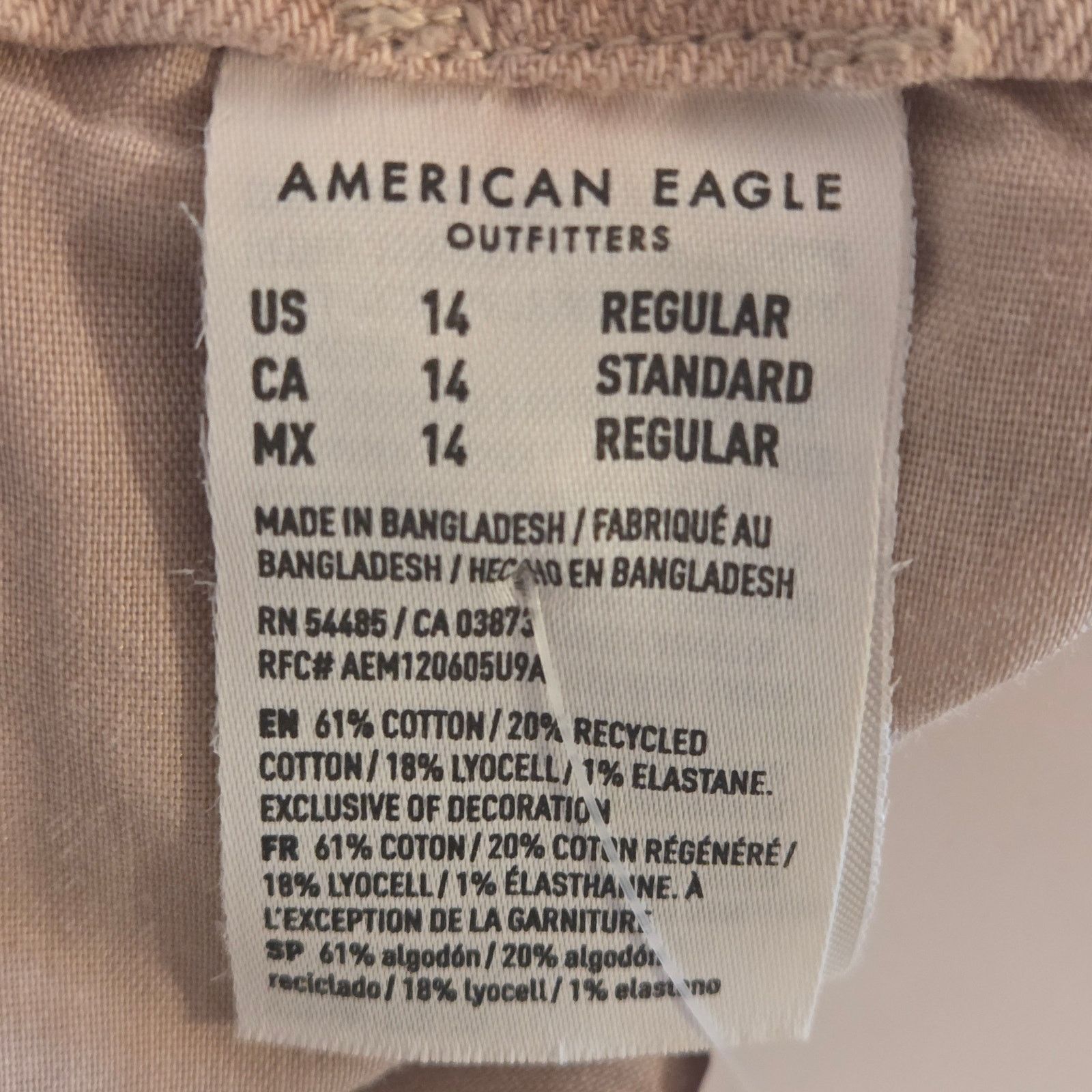 American Eagle Outfitters American Eagle Women's Size 14 Stretch Tan Khaki Pants Size 36" / US 14 / IT 50 - 5 Thumbnail
