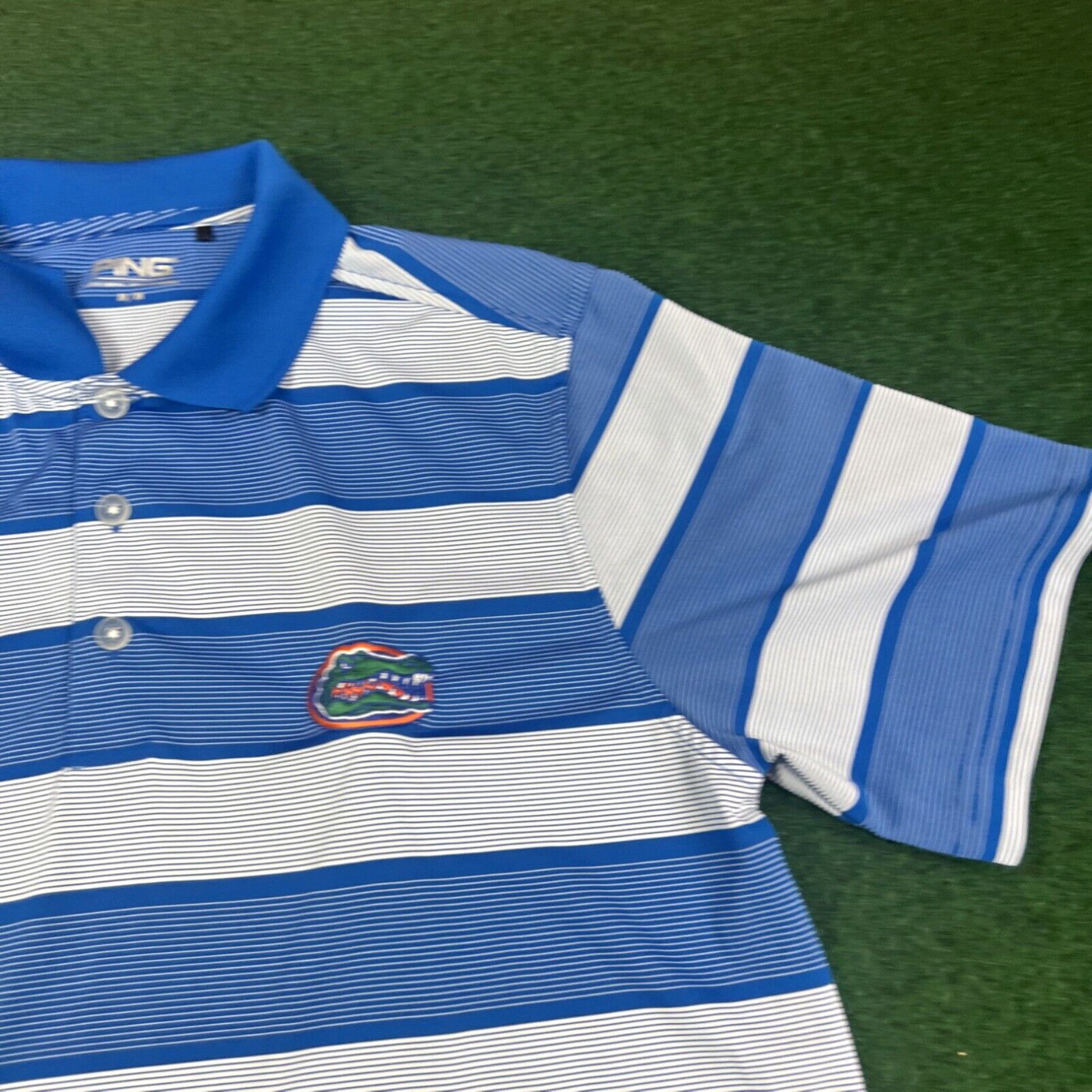 NCAA PING Sensorcool Florida Gators Short Sleeve Polo Blue Pullover Shirt Men's Med Size US M / EU 48-50 / 2 - 3 Thumbnail