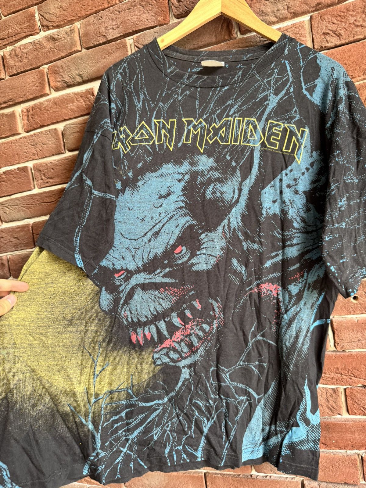Band Tees × Iron Maiden × Vintage Vintage 90s Iron Maiden Fear Dark All Over Print Band Tee XL Size US XL / EU 56 / 4 - 3 Thumbnail