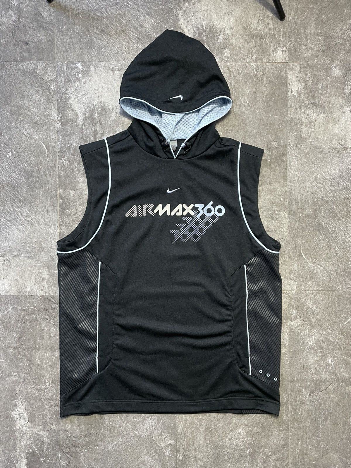 Nike Vintage Nike Y2k AirMax 360 Center Swoosh Hooded Vest Drill Size US L / EU 52-54 / 3 - 1 Thumbnail