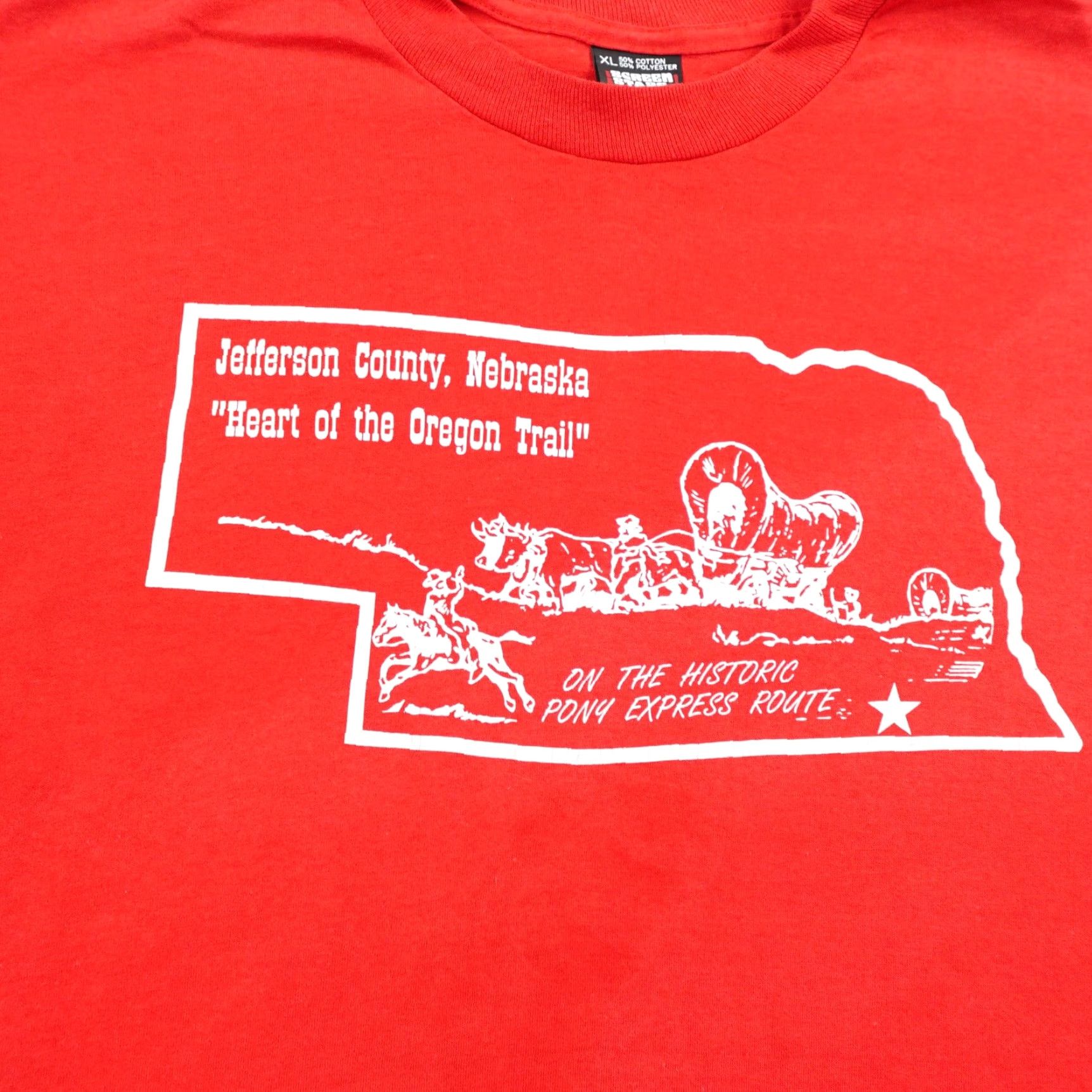 Vintage VINTAGE Oregon Trail Shirt Mens XL Red Jefferson County Nebraska Single Stitch Size US XL / EU 56 / 4 - 2 Thumbnail