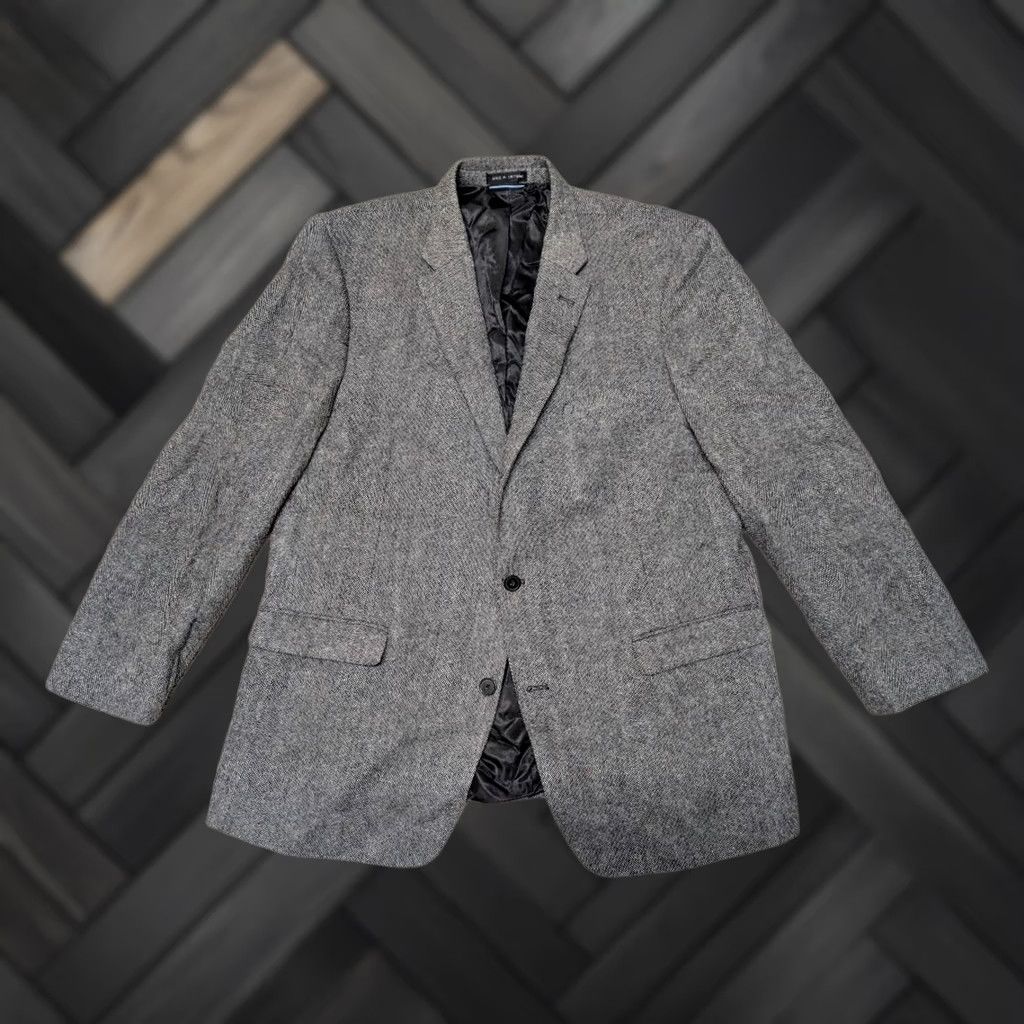 Tommy Hilfiger TOMMY HILFIGER blazer TWEED gray 46L wool sportscoat blazer 46L Mens Notch Wool Tweed Gray, Weave, Two-Button, Regular Fit Size 46R - 1 Thumbnail