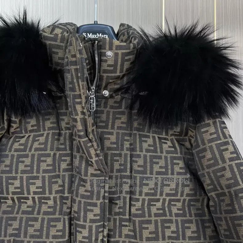 Fendi Fendi 2023 All-Over Printed Monogram Down Jacket with Fur Size M / US 6-8 / IT 42-44 - 3 Thumbnail