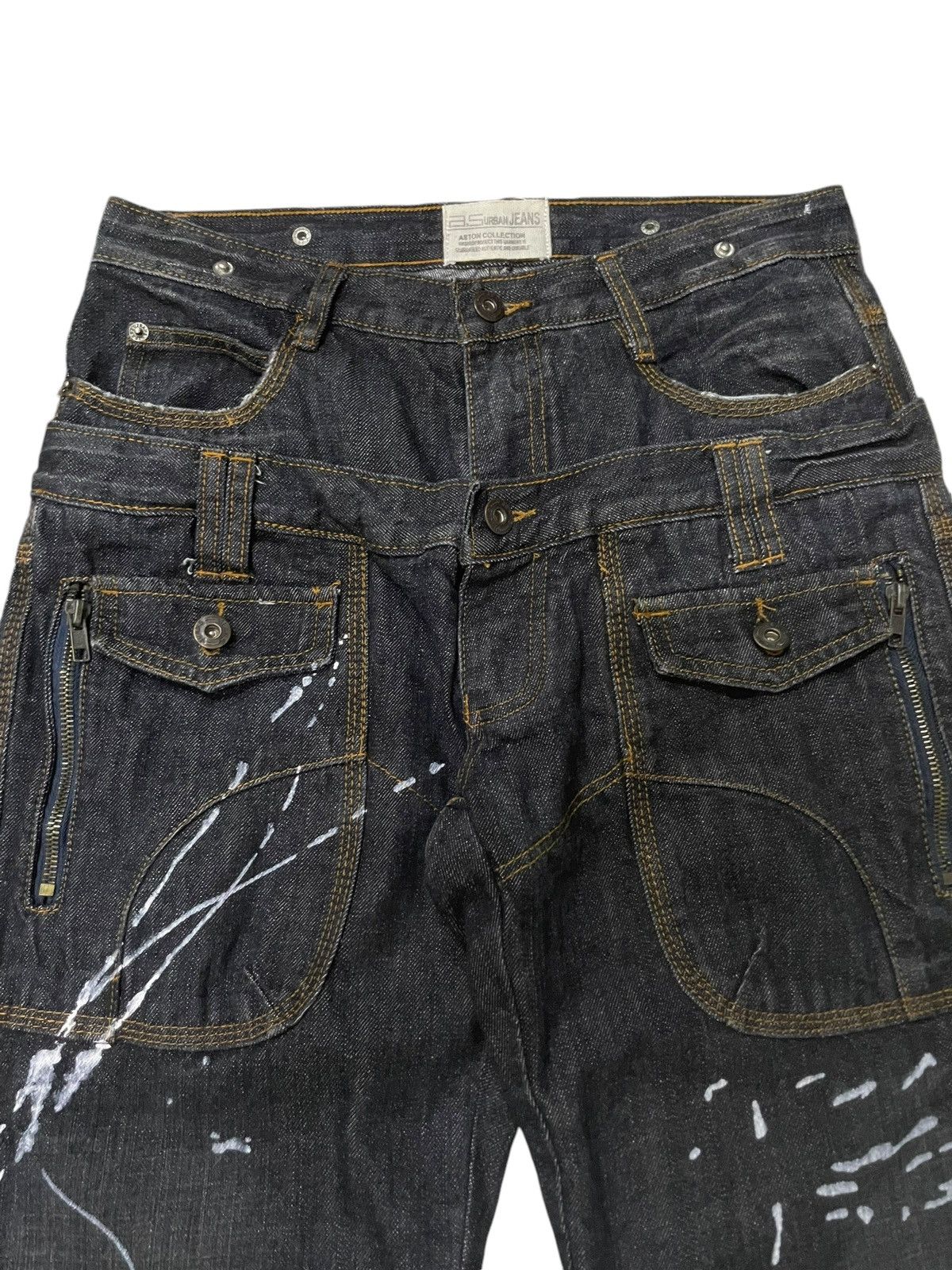 LOWBOX Aston Design Japan Double Waist Painter Loose Jeans Size US 30 / EU 46 - 8 Thumbnail