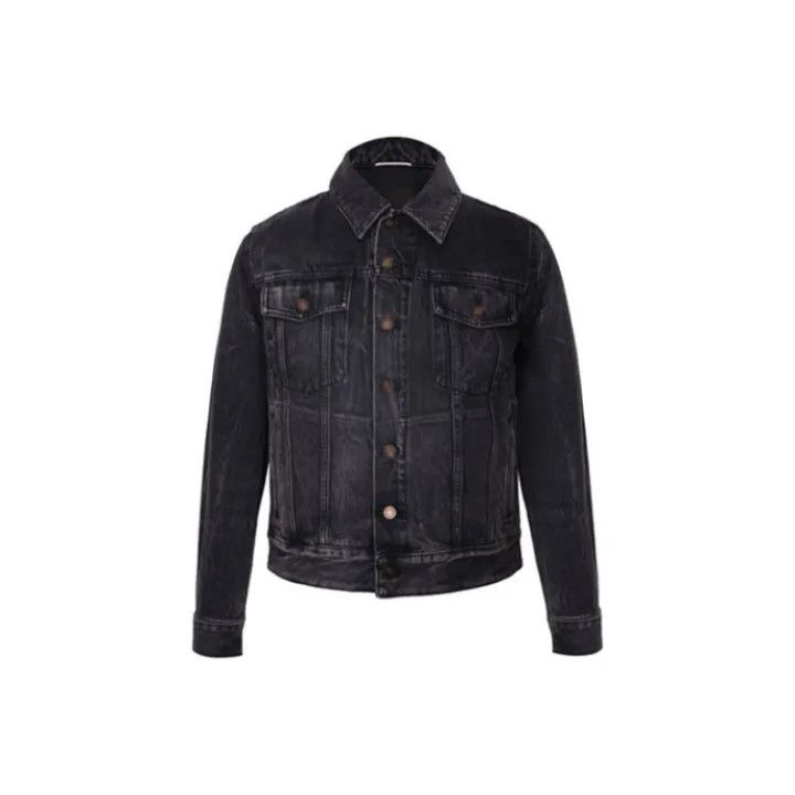 Saint Laurent Paris Saint Laurent Black Long Sleeve Denim Jacket Size US L / EU 52-54 / 3 - 1 Thumbnail