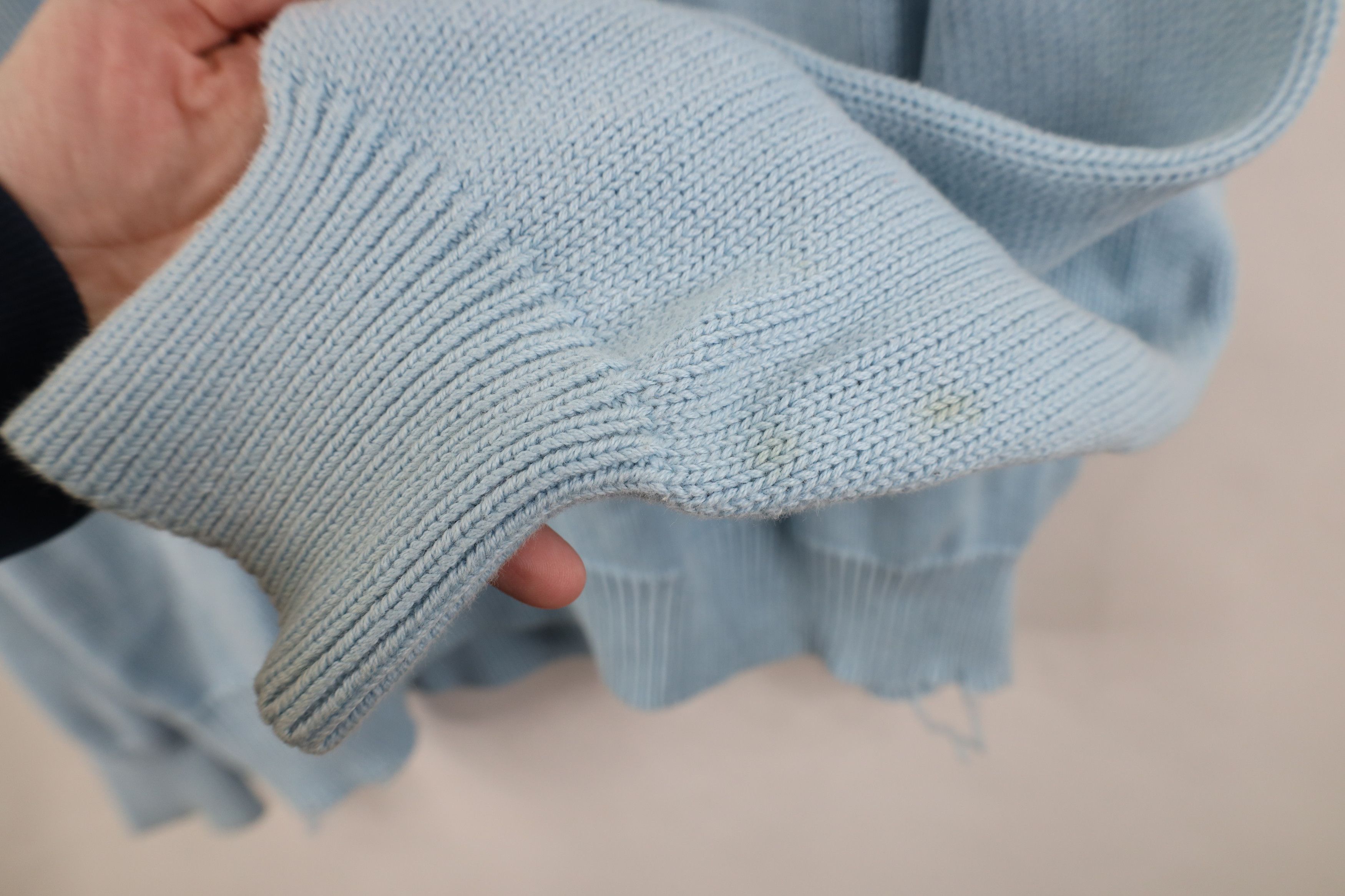Lands' End Vintage 90s Lands End Knit V-Neck Sweater Carolina Blue USA Size US L / EU 52-54 / 3 - 7 Thumbnail