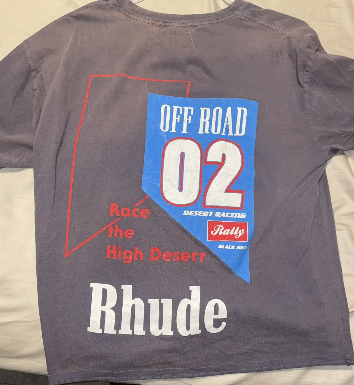 Rhude Rhude “Off Road 02” Desert Racing Graphic T-Shirt Purple Size US M / EU 48-50 / 2 - 1 Thumbnail