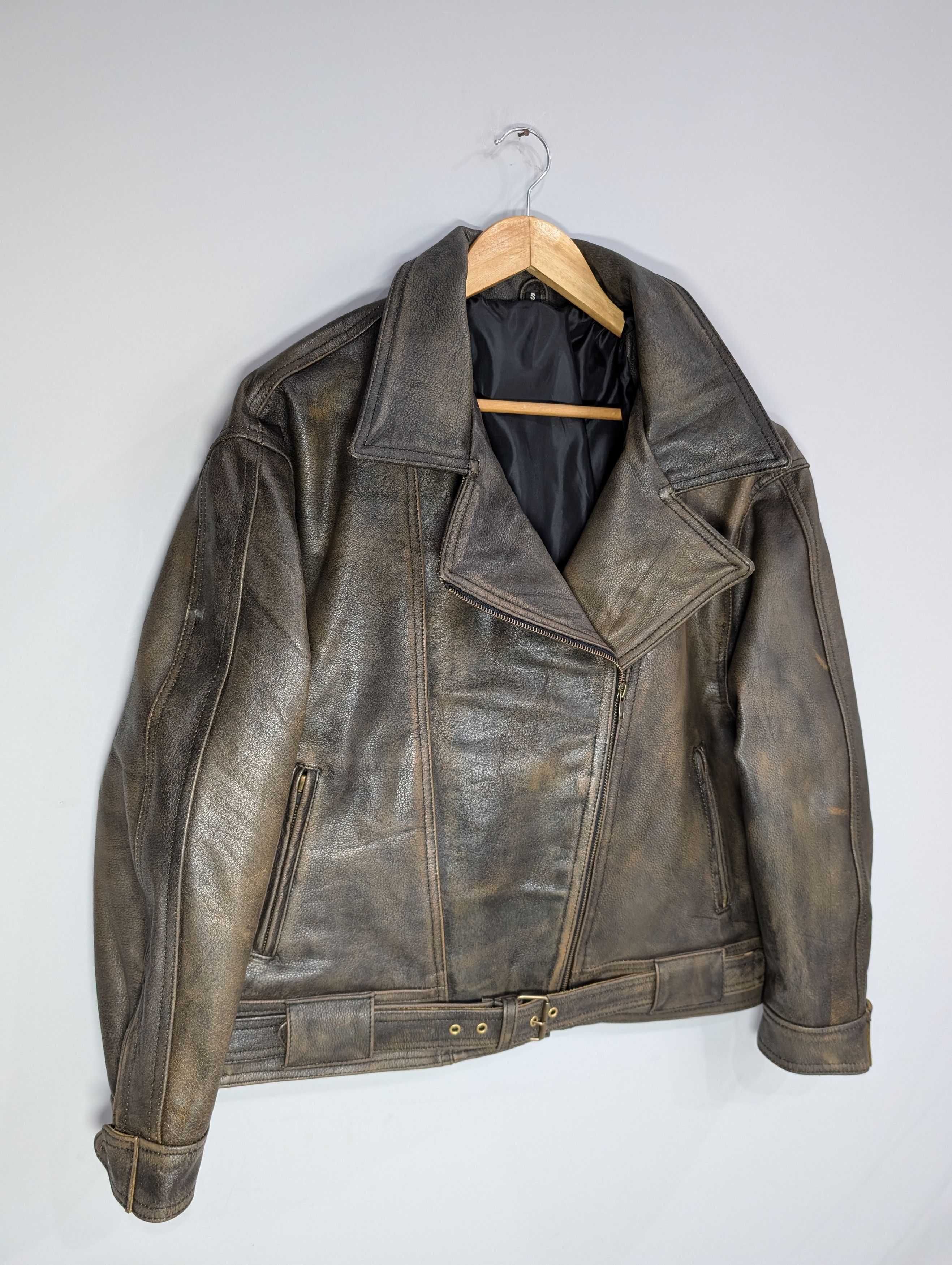 Vintage 90s Vintage Look Cowhide Leather Jacket Size S / US 4 / IT 40 - 4 Thumbnail