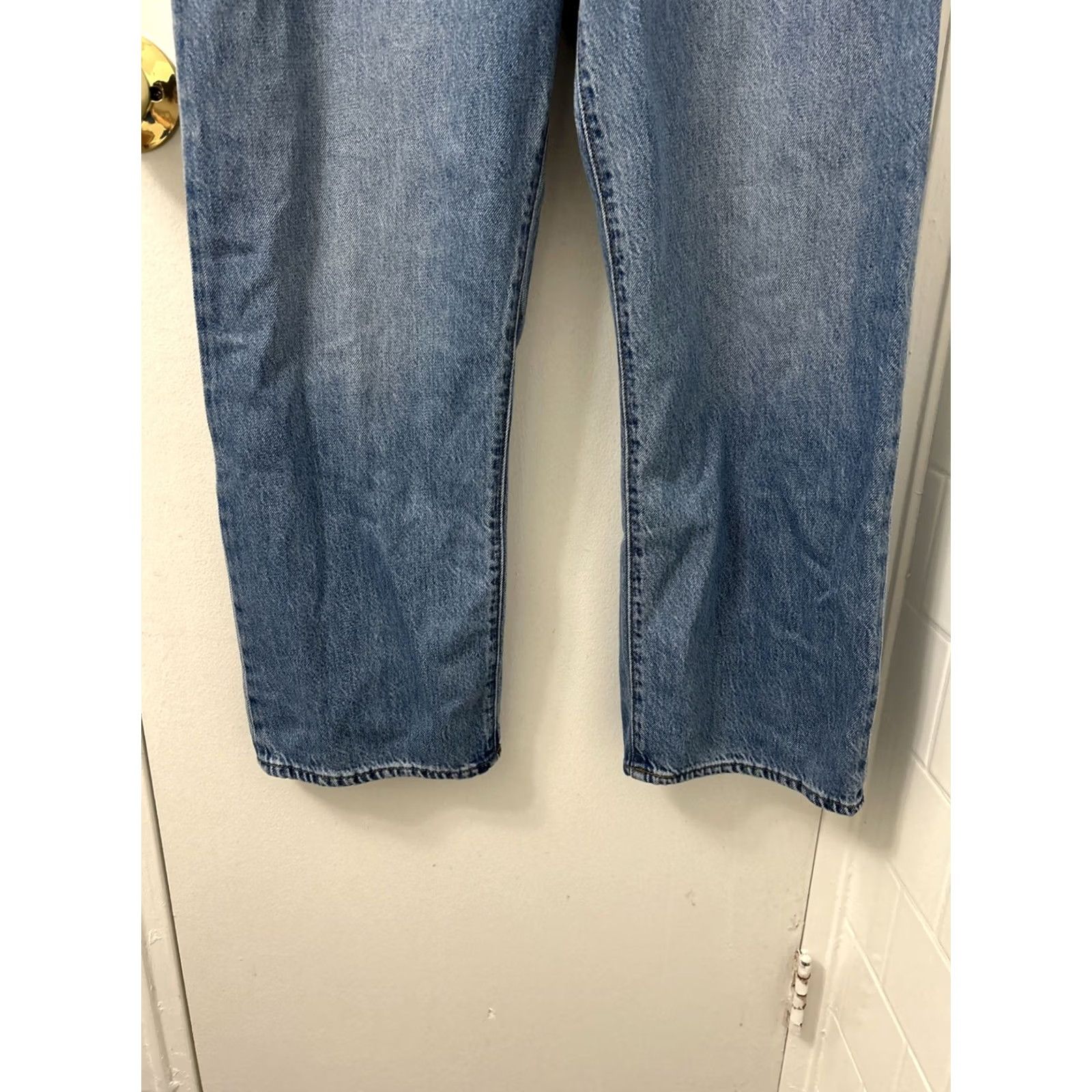 Levi's Levi's Premium Big E Jeans Womens 31x27 Blue Denim Ribcage Straight Ankle Button Size 24" / US 00 / IT 34 - 3 Thumbnail