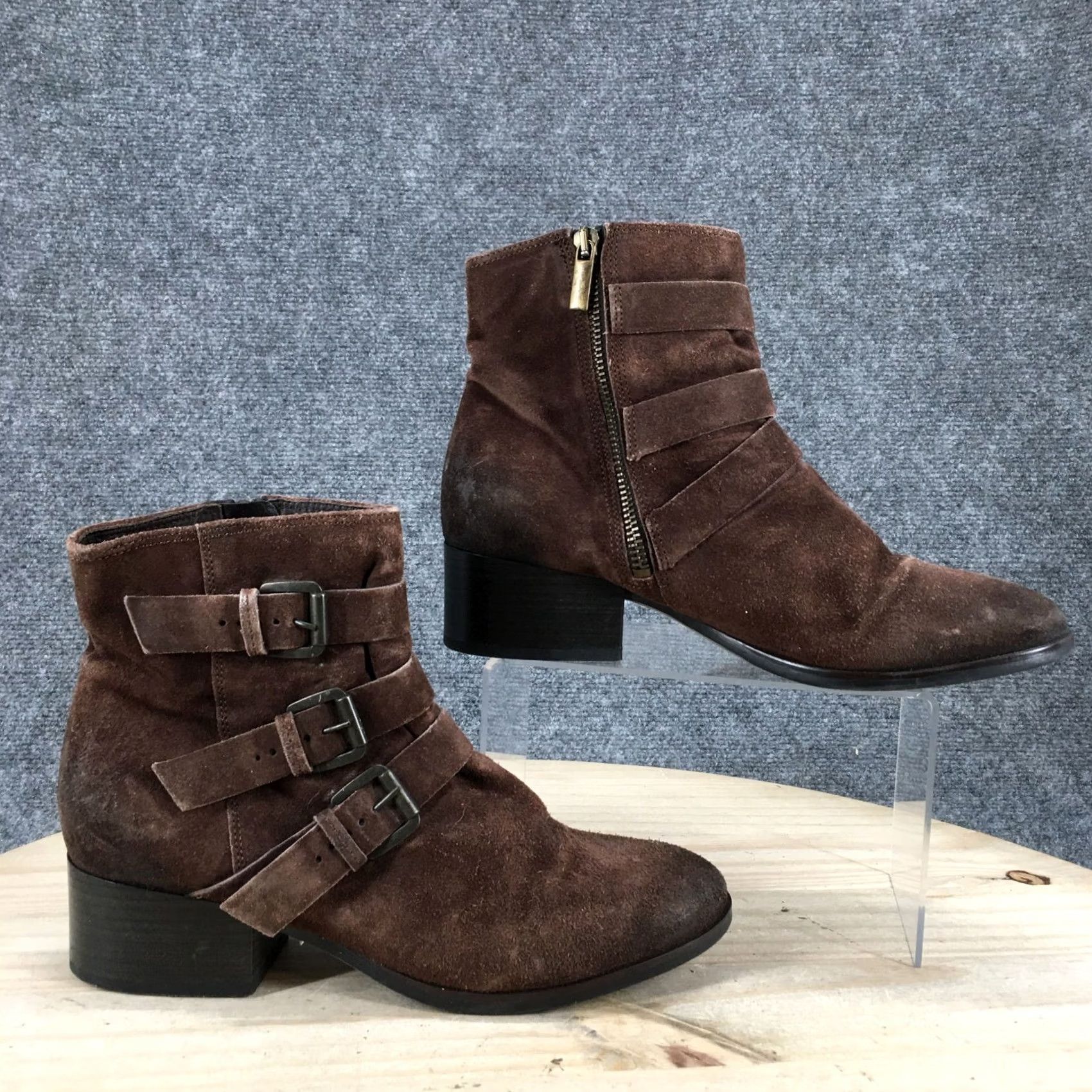 Clarks Clarks Boots Womens 8 Ankle Biker Buckles Distressed Leather Brown Size US 8 / IT 38 - 2 Thumbnail