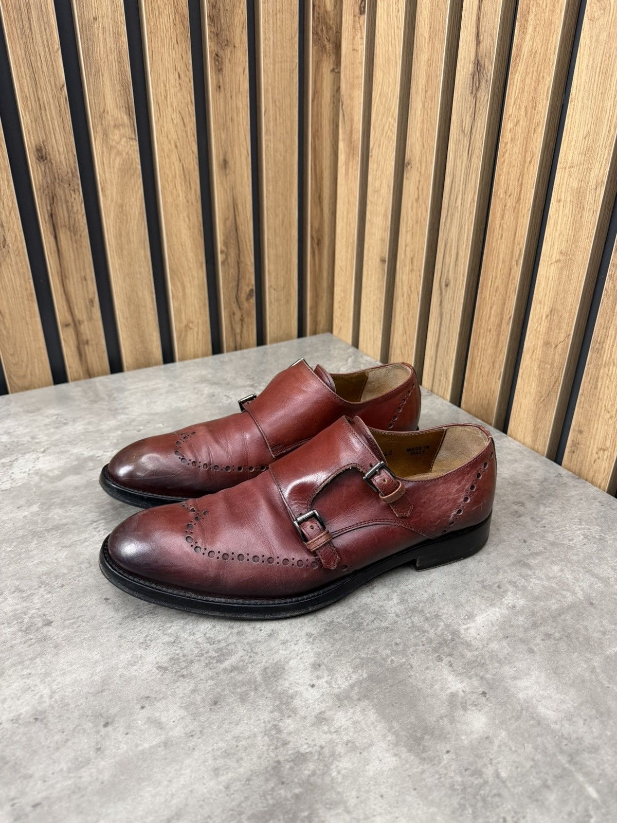 Antonio Maurizi Antonio Maurizi Double Monk Strap Leather Shoes Burgundy Size US 9 / EU 42 - 18 Thumbnail