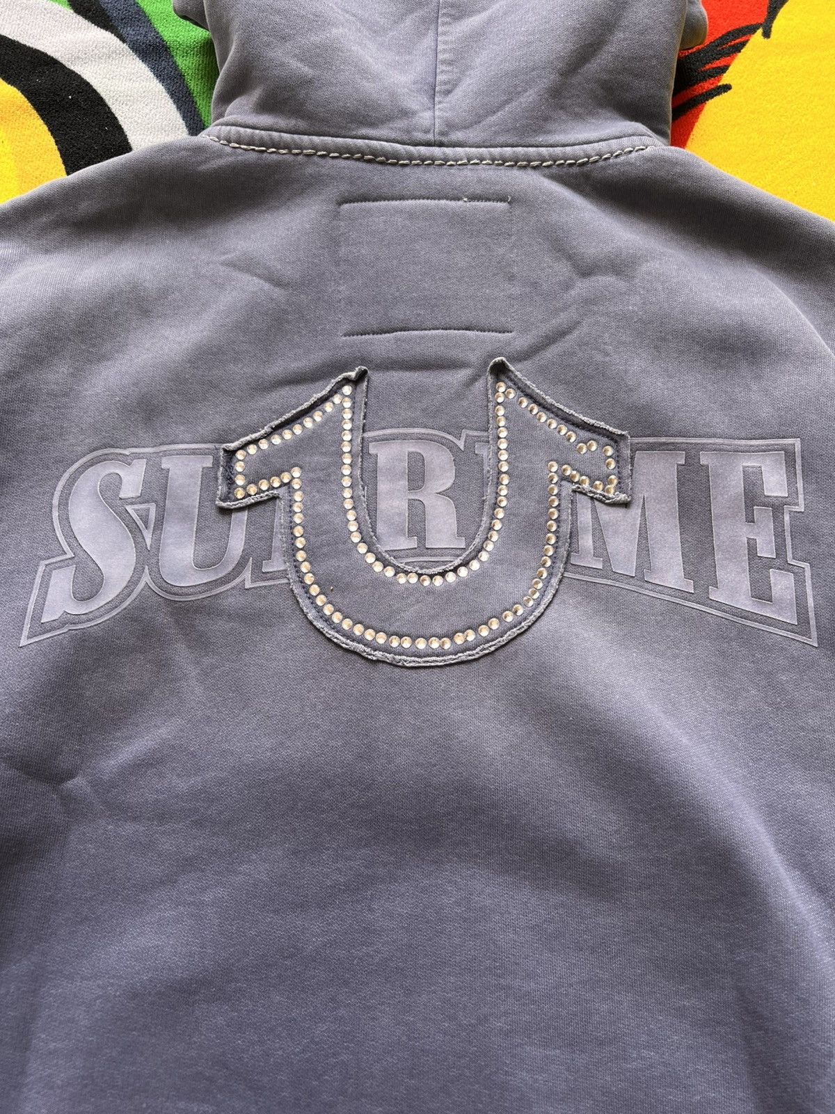 Supreme × True Religion Supreme x True Religion Zip-Up Hoodie blue Indigo rhinestone Size US M / EU 48-50 / 2 - 11 Thumbnail