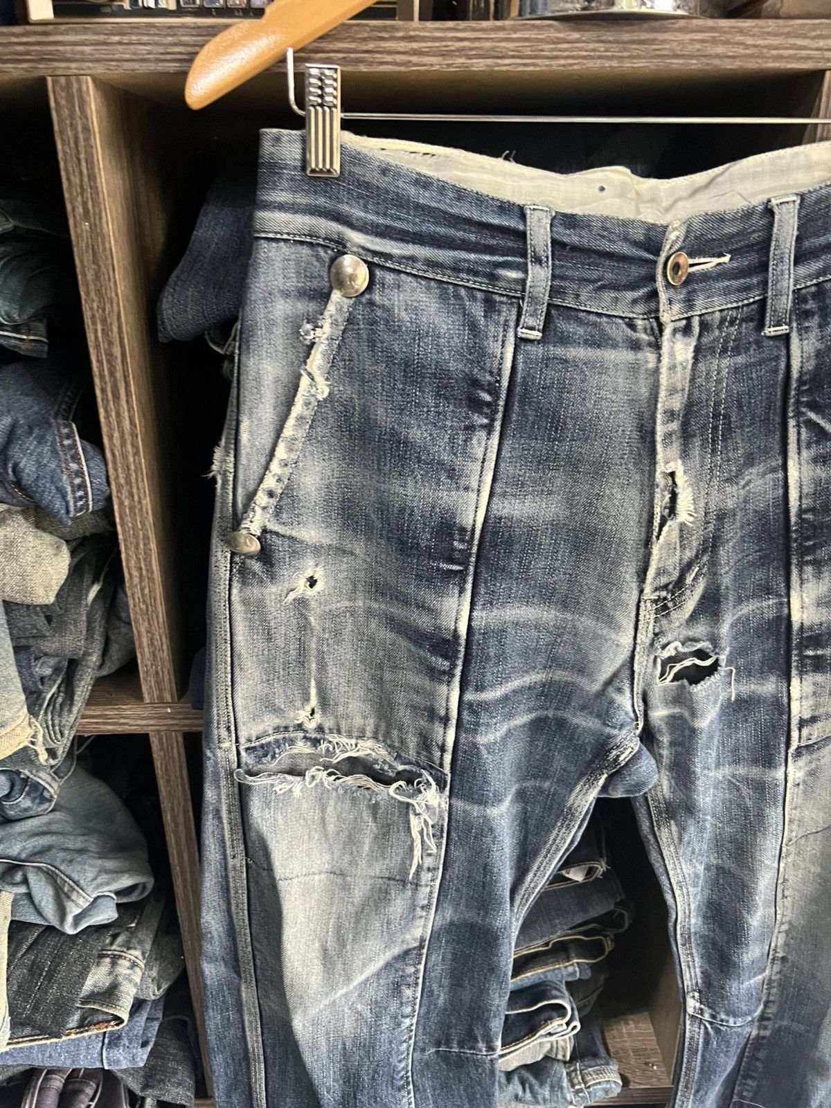 Japanese Brand 🔥Rare Gemstone Kapital Style Distressed Denim Size US 34 / EU 50 - 8 Thumbnail