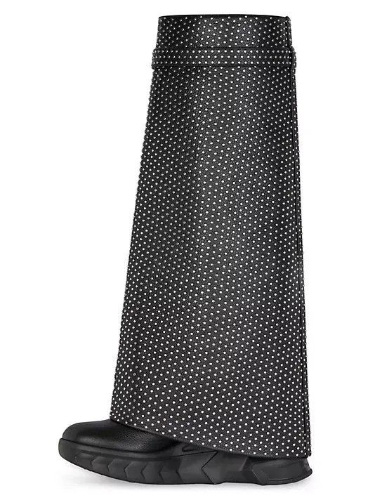 Givenchy o1w1db10525 Shark Lock Hight Boots in Black Size US 7 / IT 37 - 3 Thumbnail