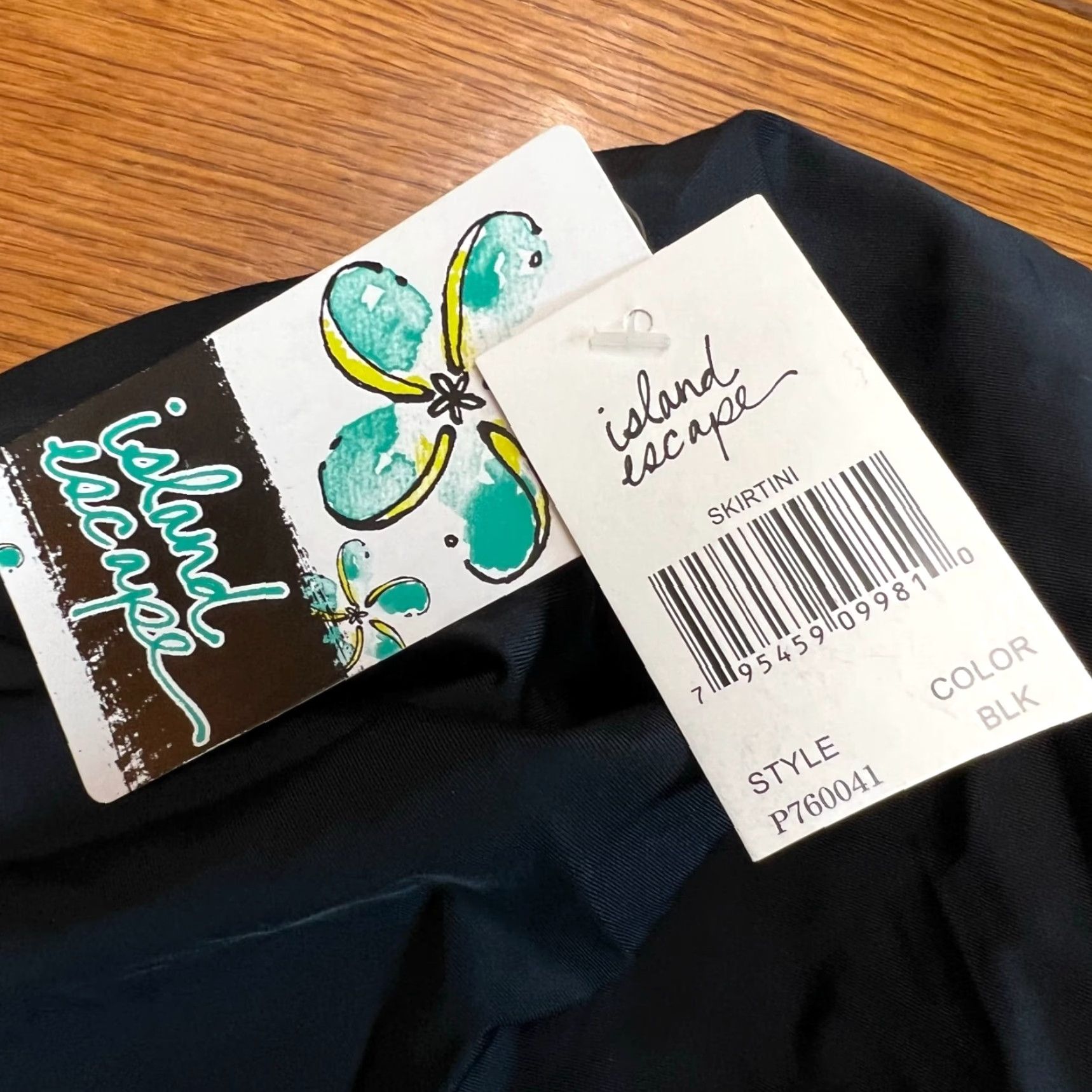 Vintage VINTAGE: no (not vintage) — Island Escape Ruffled Skirt Black Bikini Bottom Womens Size 16 Swimwear Size 38" / US 16 / IT 52 - 5 Thumbnail