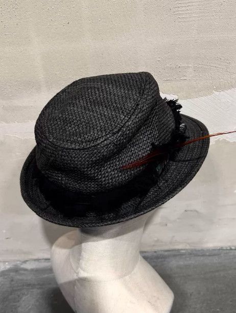 14th Addiction 14th Addiction Early Woven Feather Hat Size ONE SIZE - 4 Thumbnail