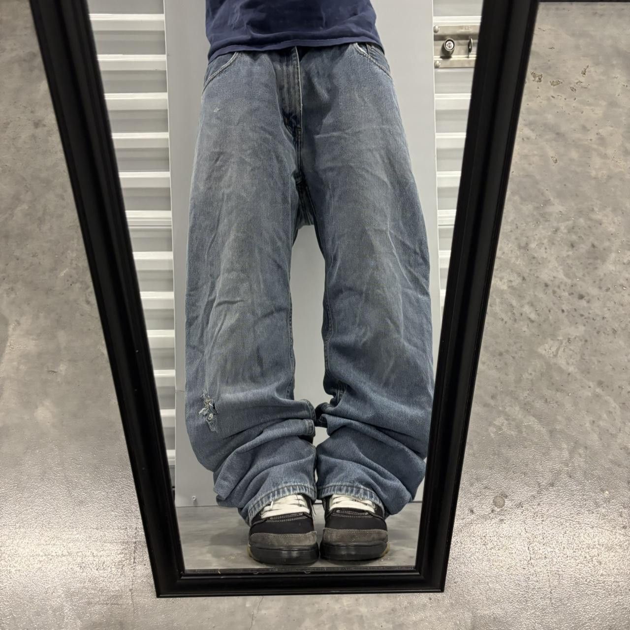 Japanese Brand × Vintage Crazy Vintage Y2K/2000s Grunge Dark Wash Skater Denim Jeans! Size US 36 / EU 52 - 1 Thumbnail
