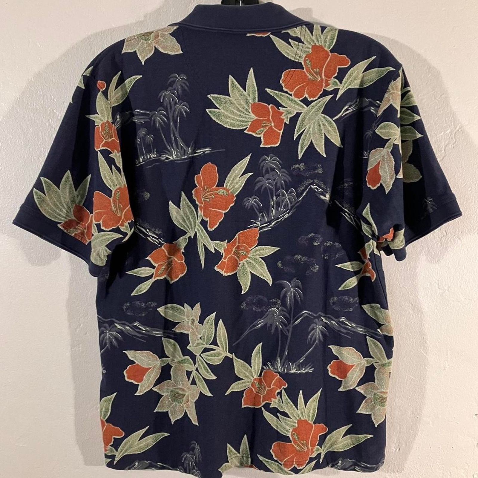 Arrow Arrow Hawaiian Navy Blue Polo Shirt Rayon Blend Large Size US L / EU 52-54 / 3 - 4 Thumbnail