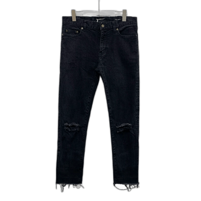 Saint Laurent Paris Saint Laurent Black Ripped Casual Denim Pants Size US 32 / EU 48 - 1 Thumbnail