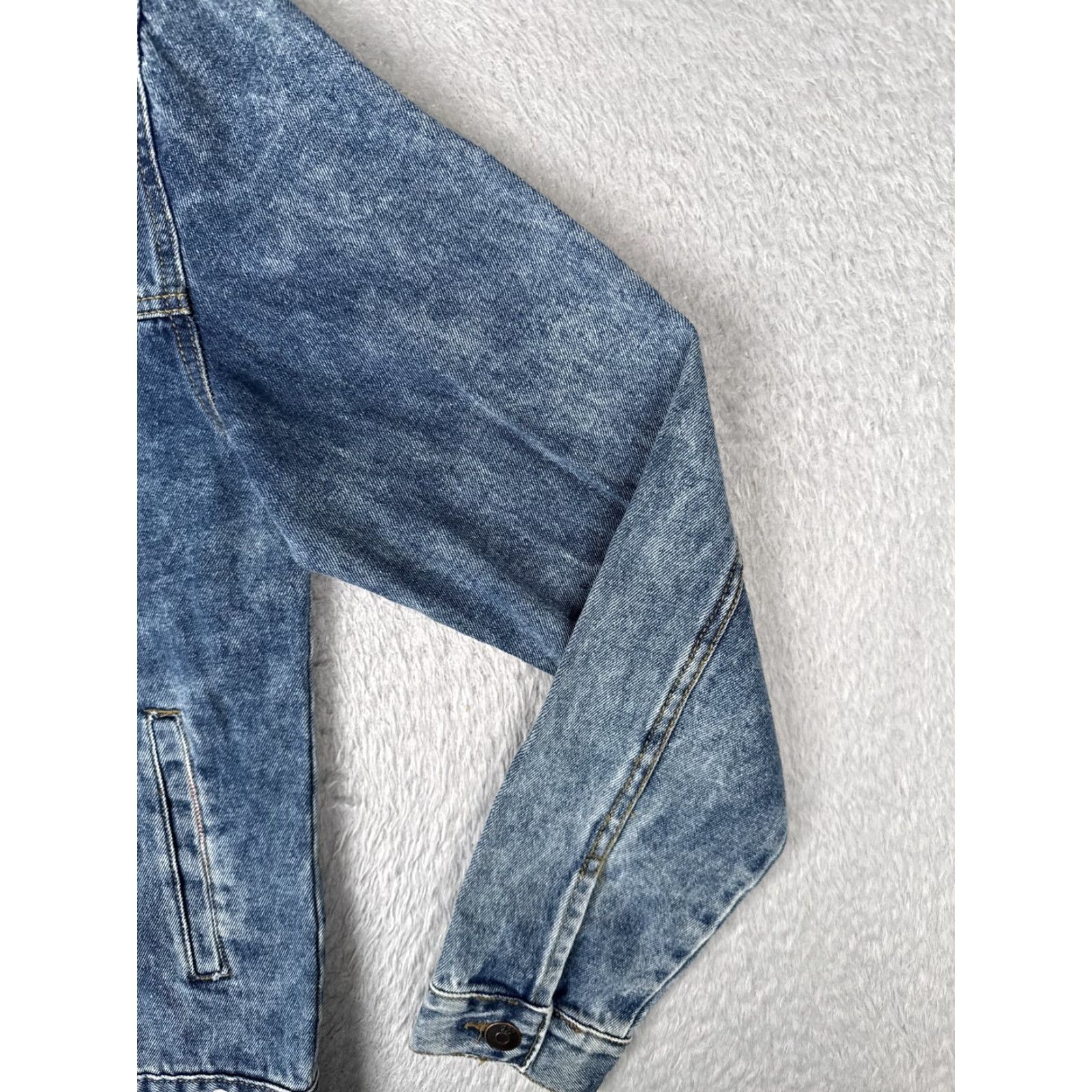 Denime Adam Levine Jacket Womens L Blue Denim Palms Casino Gambling Slots 777 Lucky Printed PALMS Patch Embroidered 777 Graphic Size L / US 10 / IT 46 - 2 Thumbnail