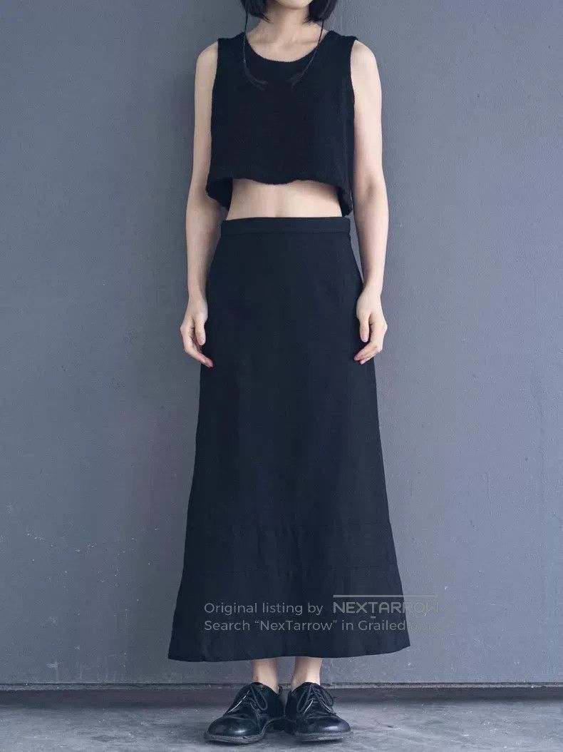 Comme des Garcons Comme Des Garcons size M Black woolen long skirt Size 23" - 2 Thumbnail