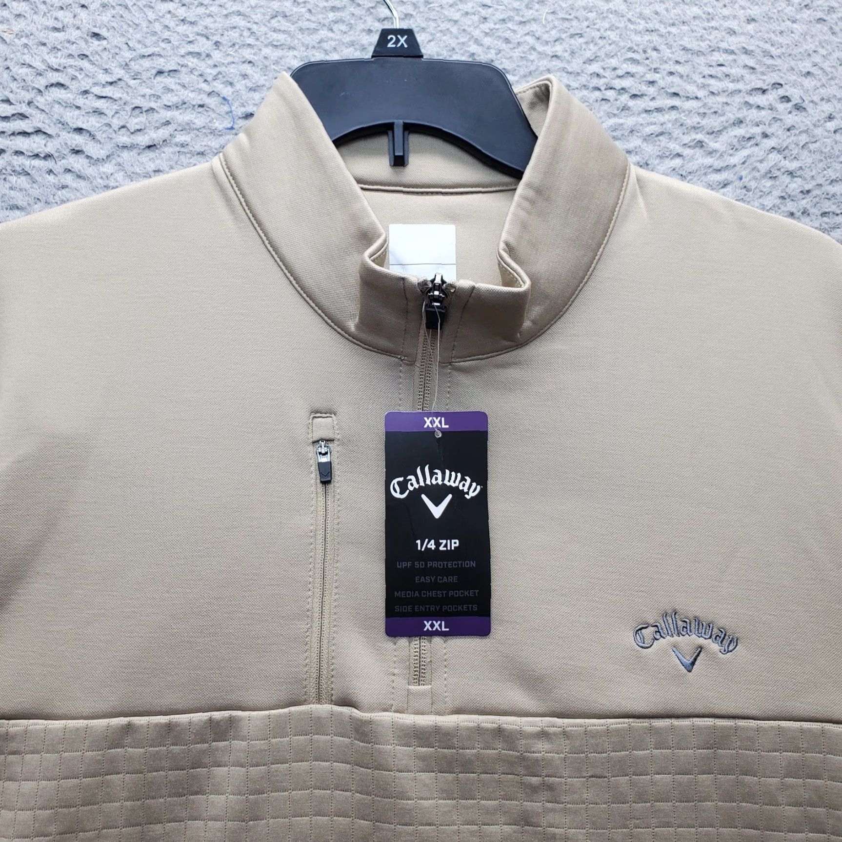 Callaway Callaway Mens Sweatshirt Long Sleeve 1/4 Zip BB Zipper Logo 100% Polyester Brown XXL Men's Sportswear Apparel Size US XXL / EU 58 / 5 - 5 Thumbnail