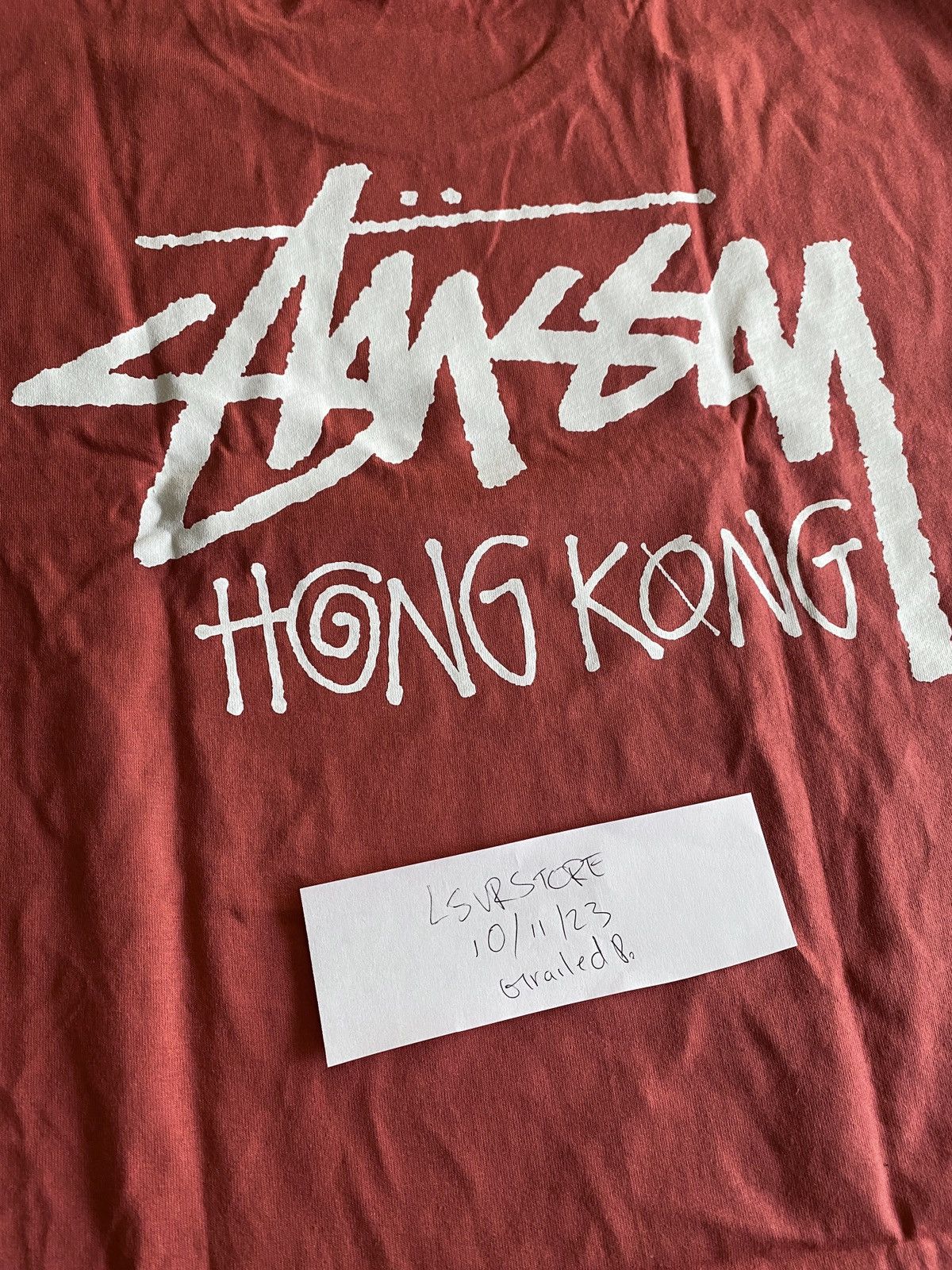 image of Stussy Hong Kong Exclusive Tee Pepper Xlarge Last 1! in Faded Red, Men's