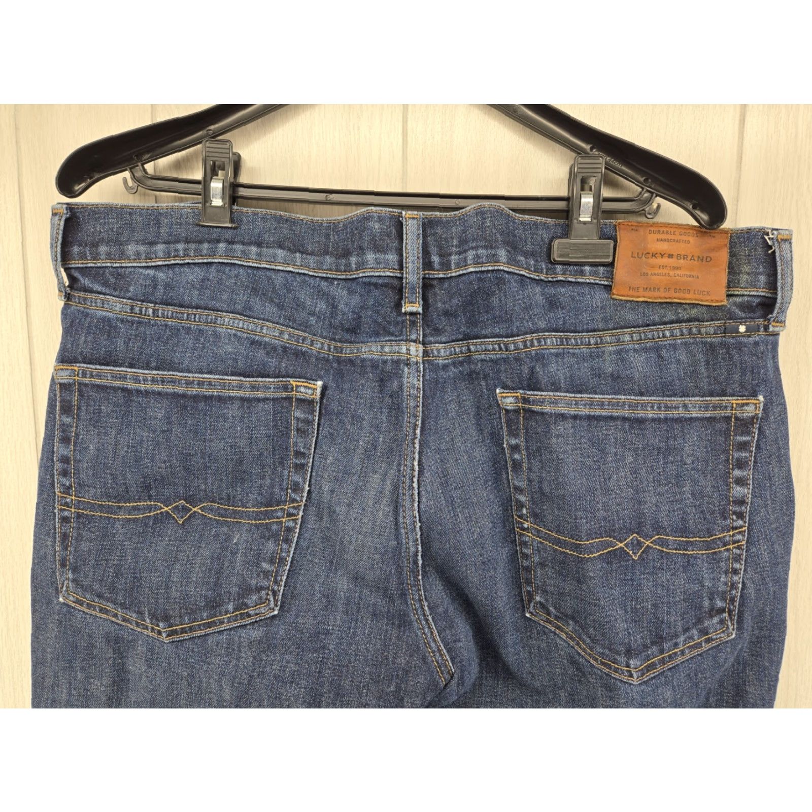 Lucky Brand Lucky Brand 361 Vintage Straight Jeans Men 38x30 Dark Wash Blue Denim 5-Pocket Regular Fit Cotton Denim Jeans Mens Boys Womens Size US 38 / EU 54 - 7 Thumbnail