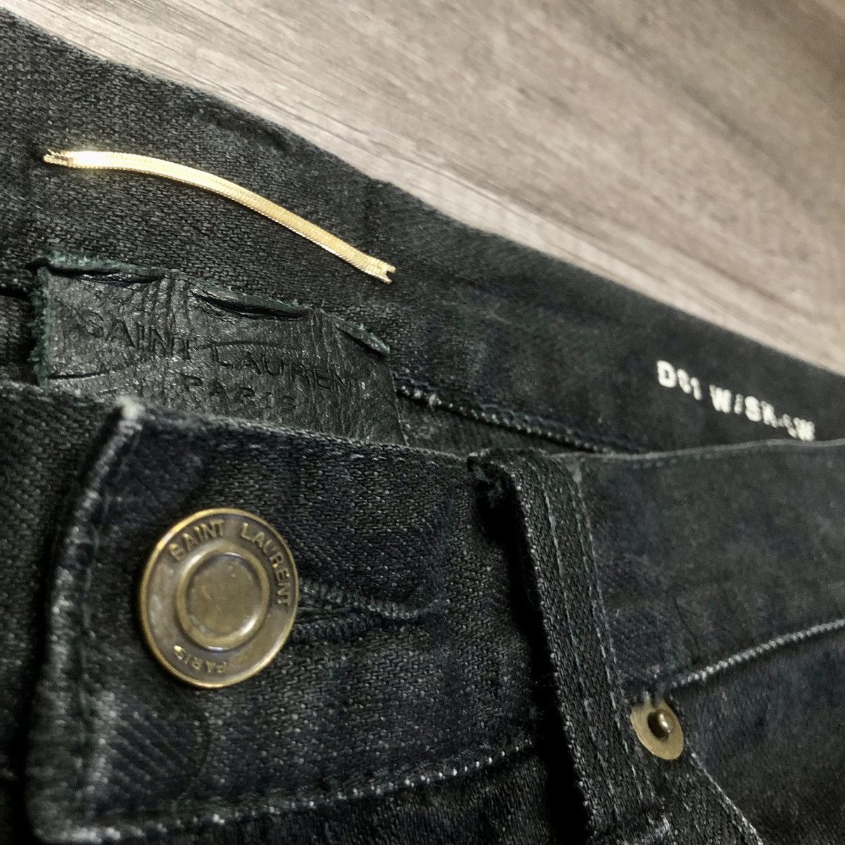 Hedi Slimane × Saint Laurent Paris SAINT LAURENT D01 PARIS BLACK DENIM Size 32" / US 10 / IT 46 - 10 Thumbnail